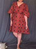 Handcrafted Ajrakh Kaftan Dress - Short