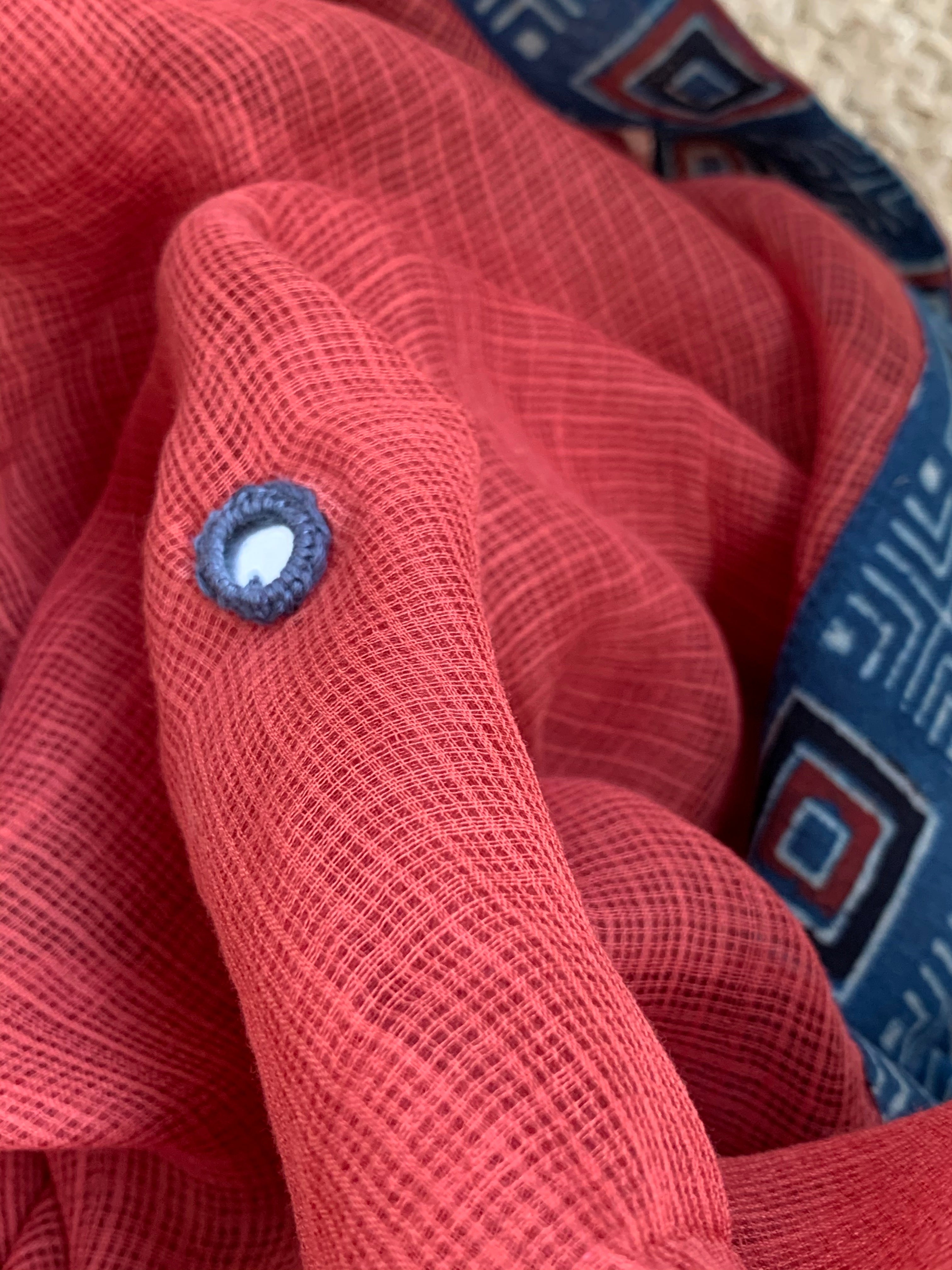 Handblock Ajrakh Cotton Kota Suit