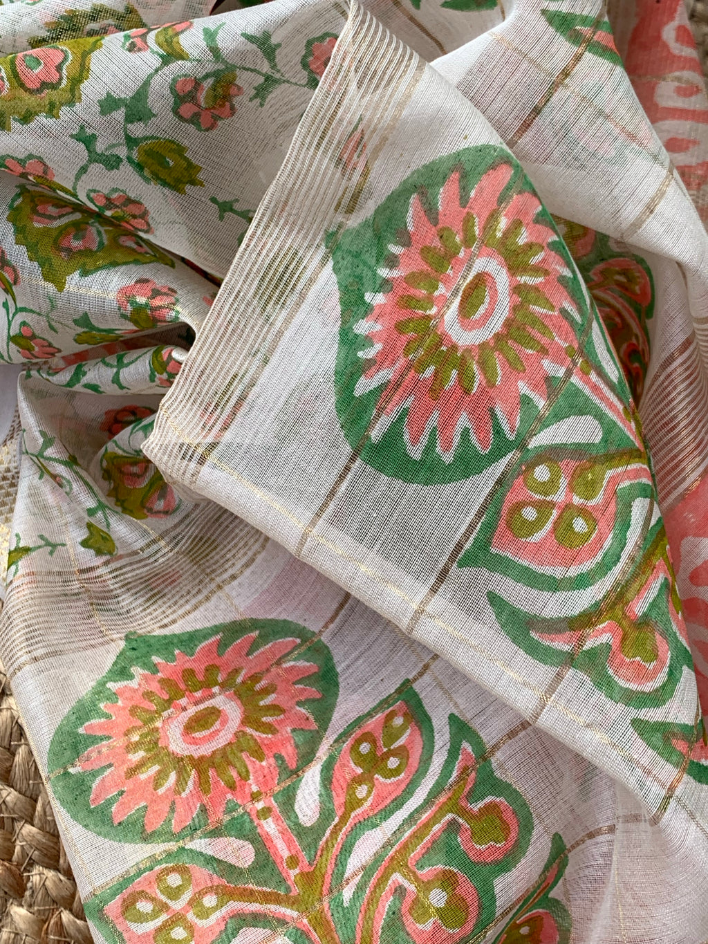 Handwoven Maheshwari Kurta dupatta set