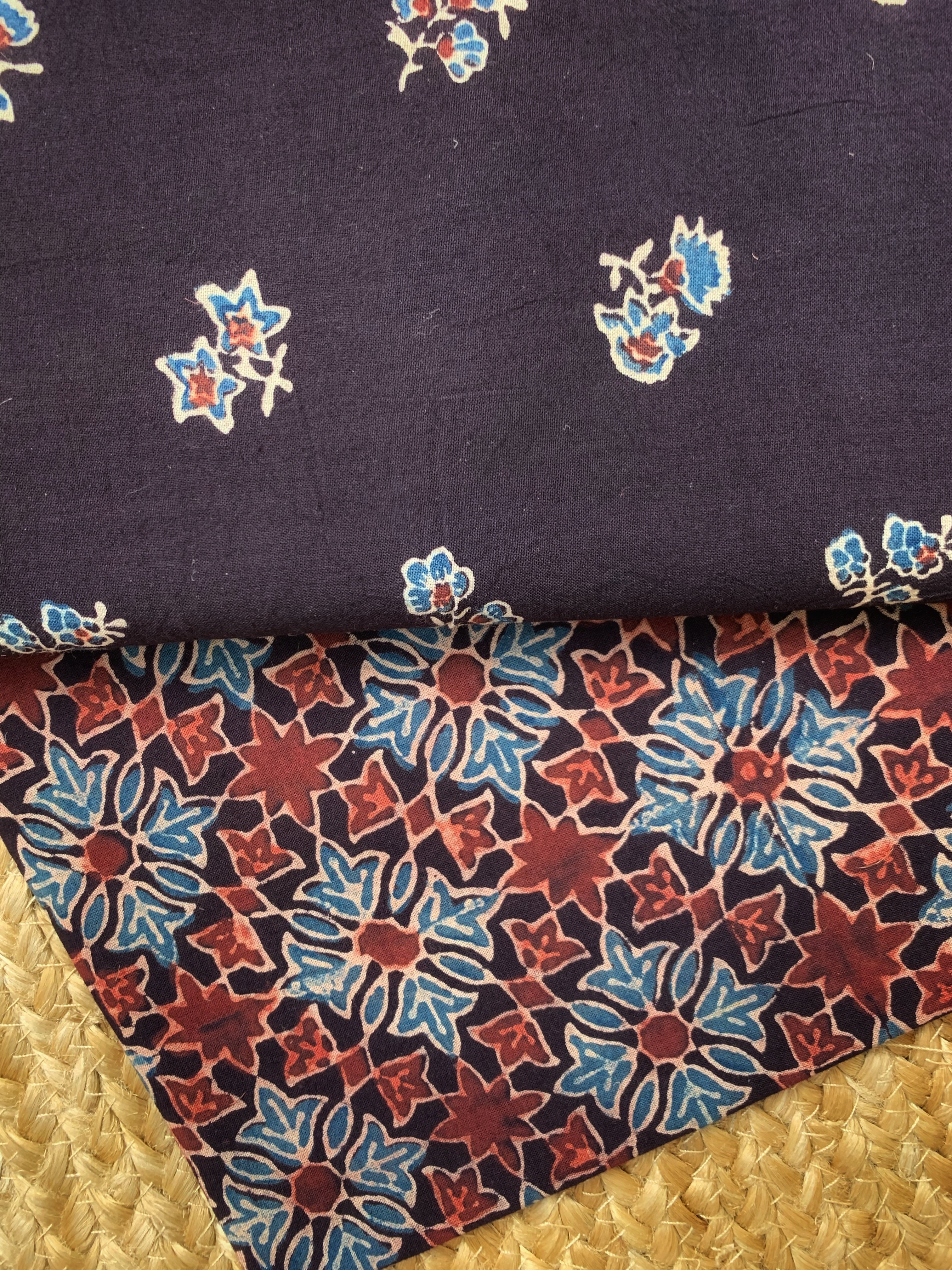 Natural Dyes Handblock Ajrakh Kurta Bottom Set