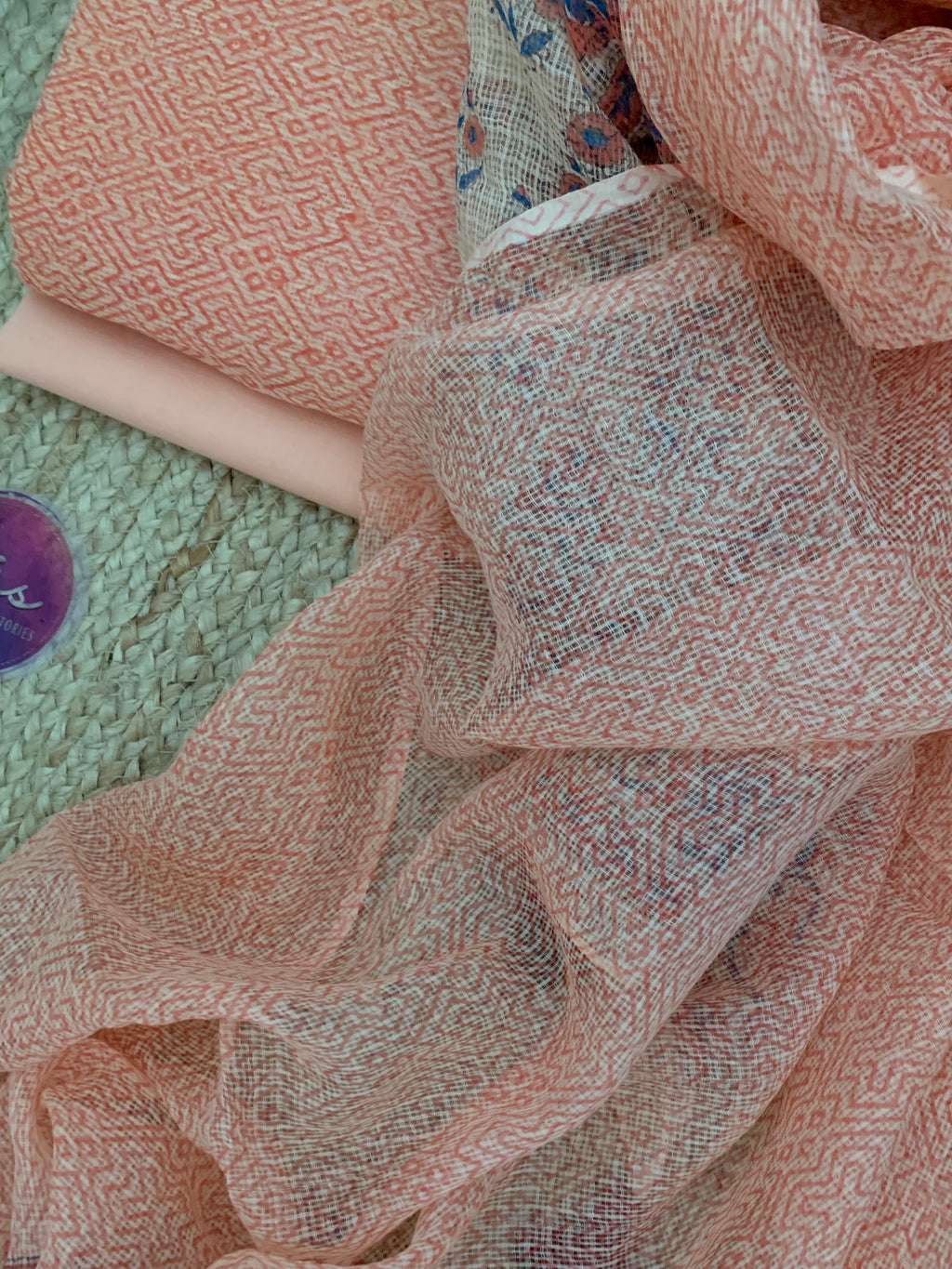 Blush Coral Handcrafted Kota Suit