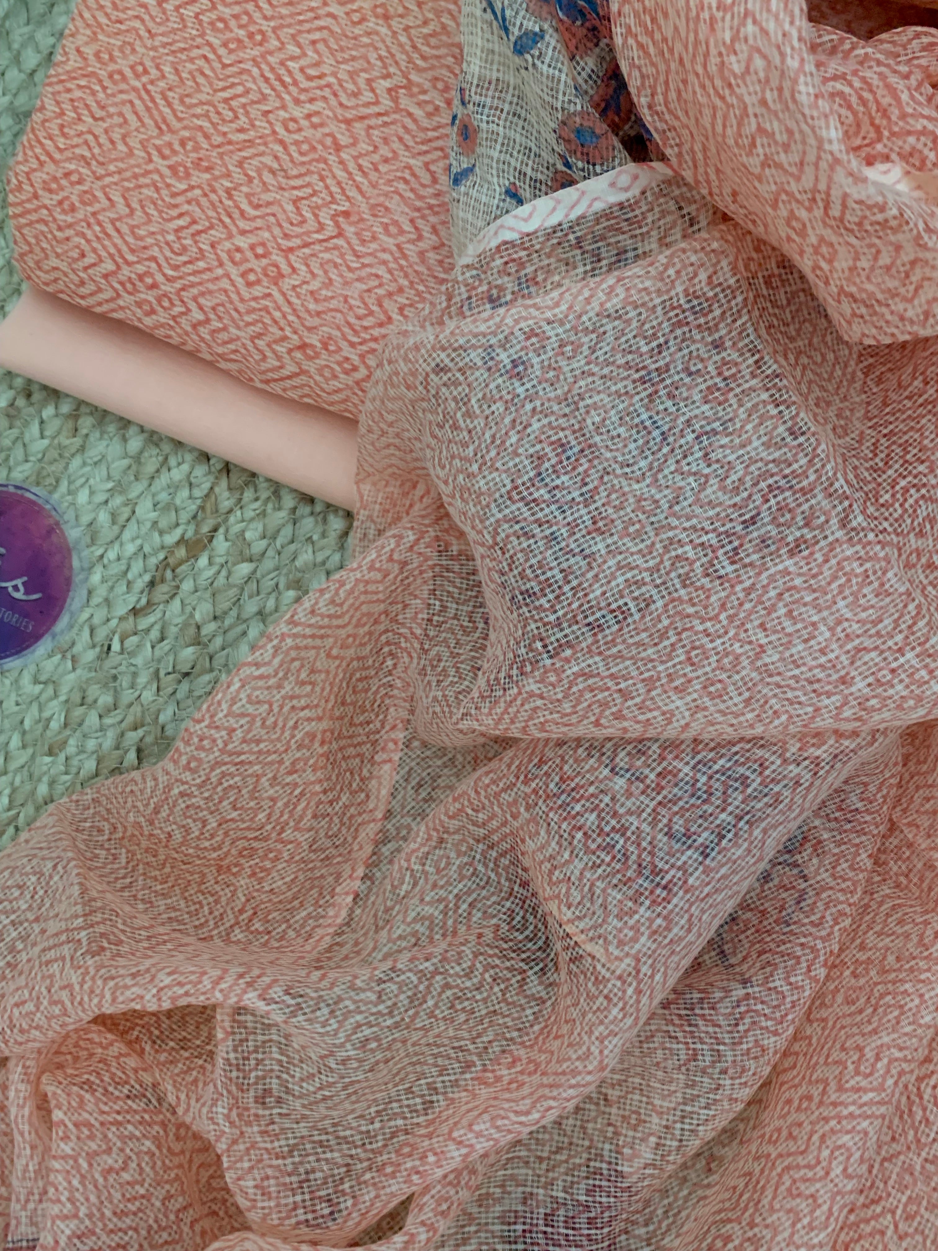 Blush Coral Handcrafted Kota Suit