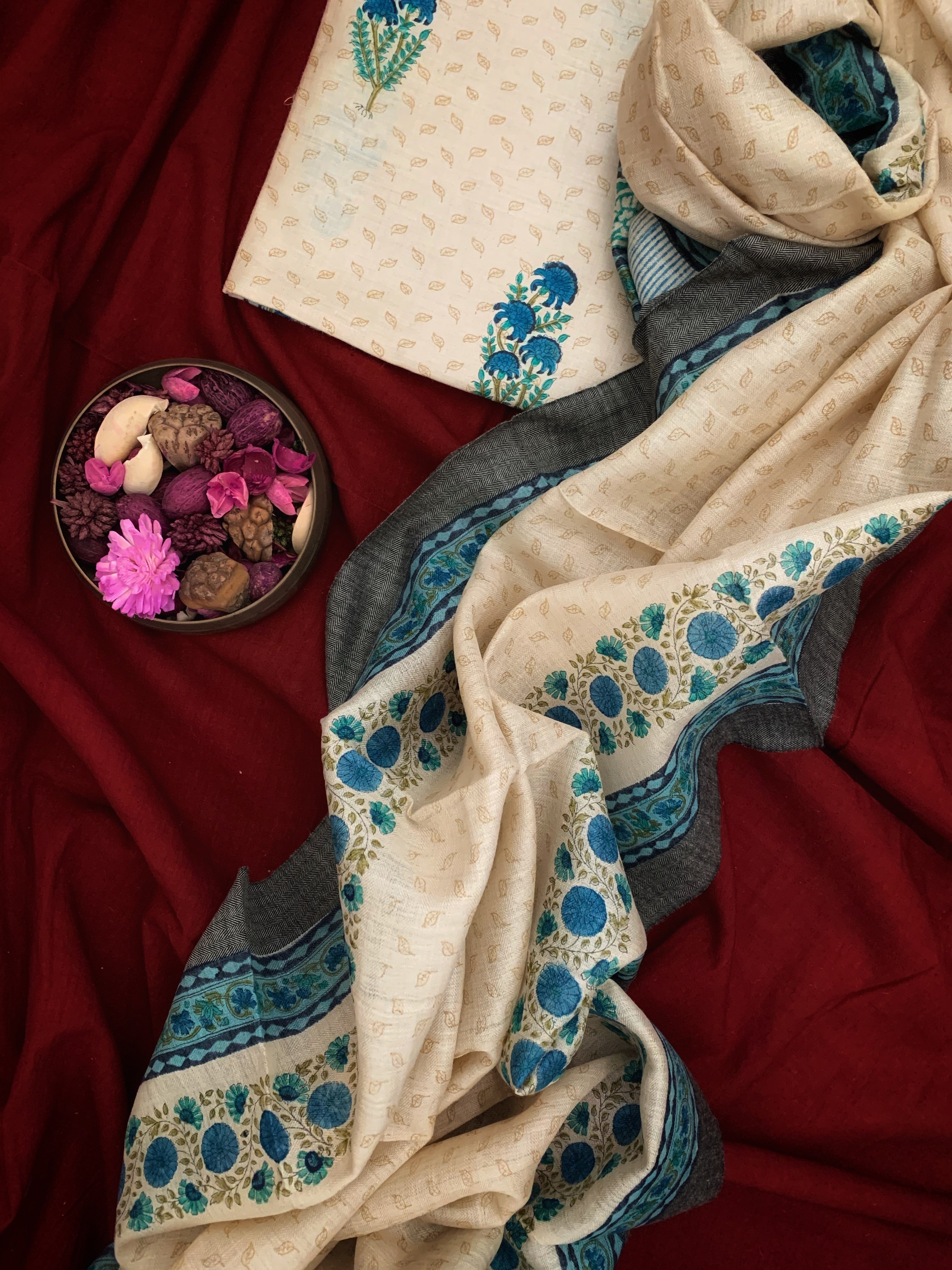 Tussar Munga Silk Kurta Dupatta Set