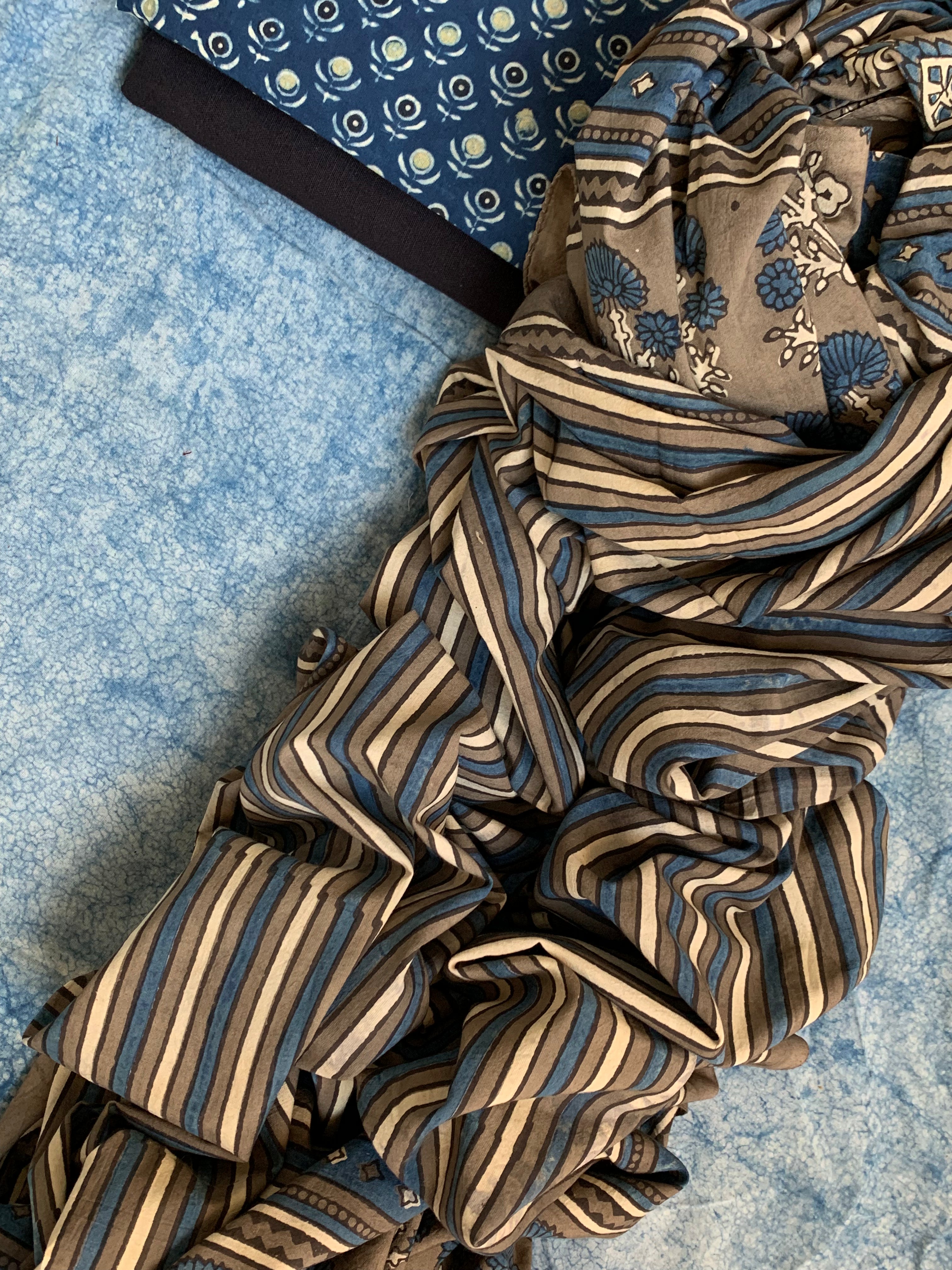 Natural Dyes Handblock Ajrakh Cotton Suit