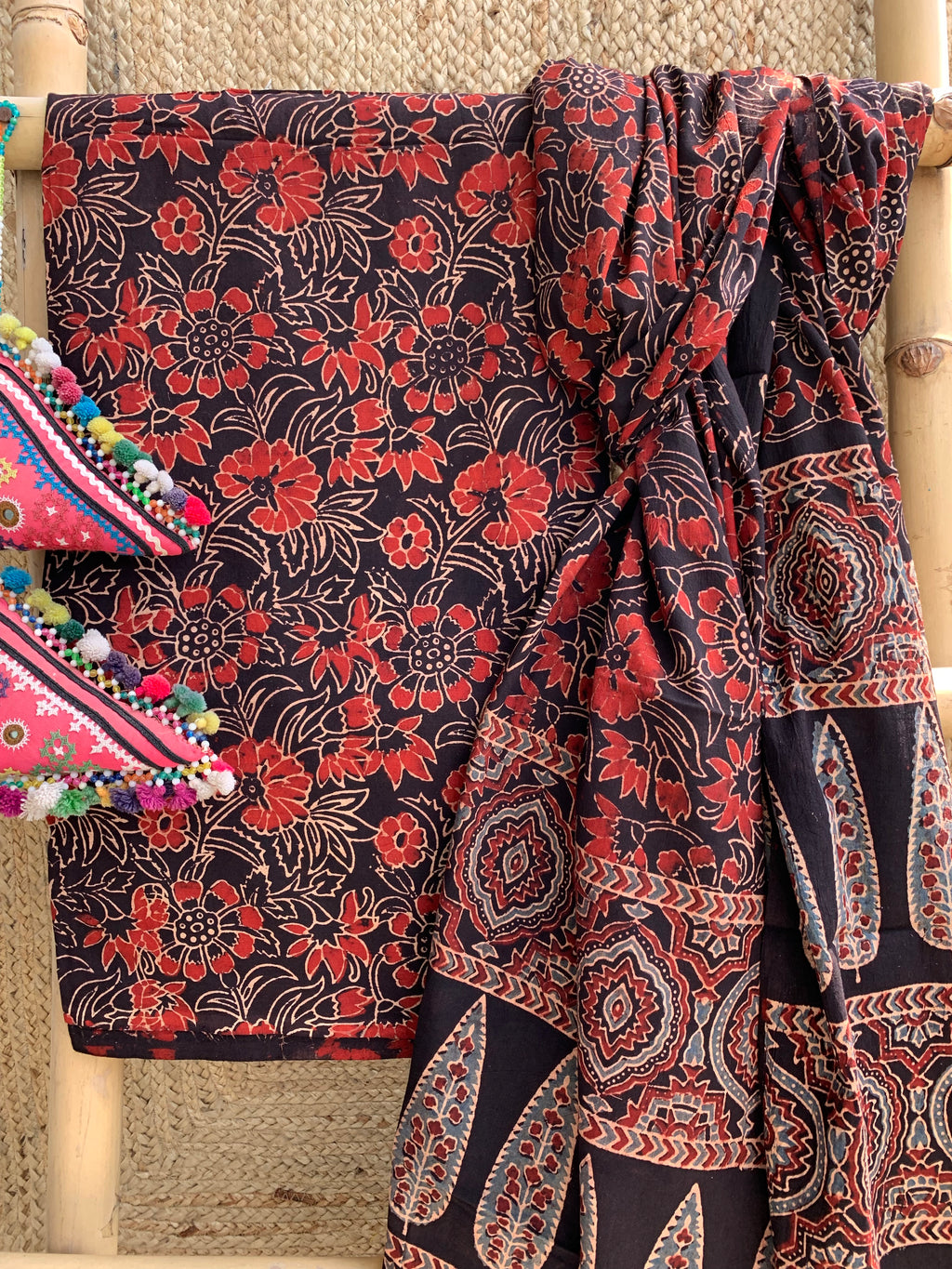 Natural Dye Ajrakh Kurta Dupatta set