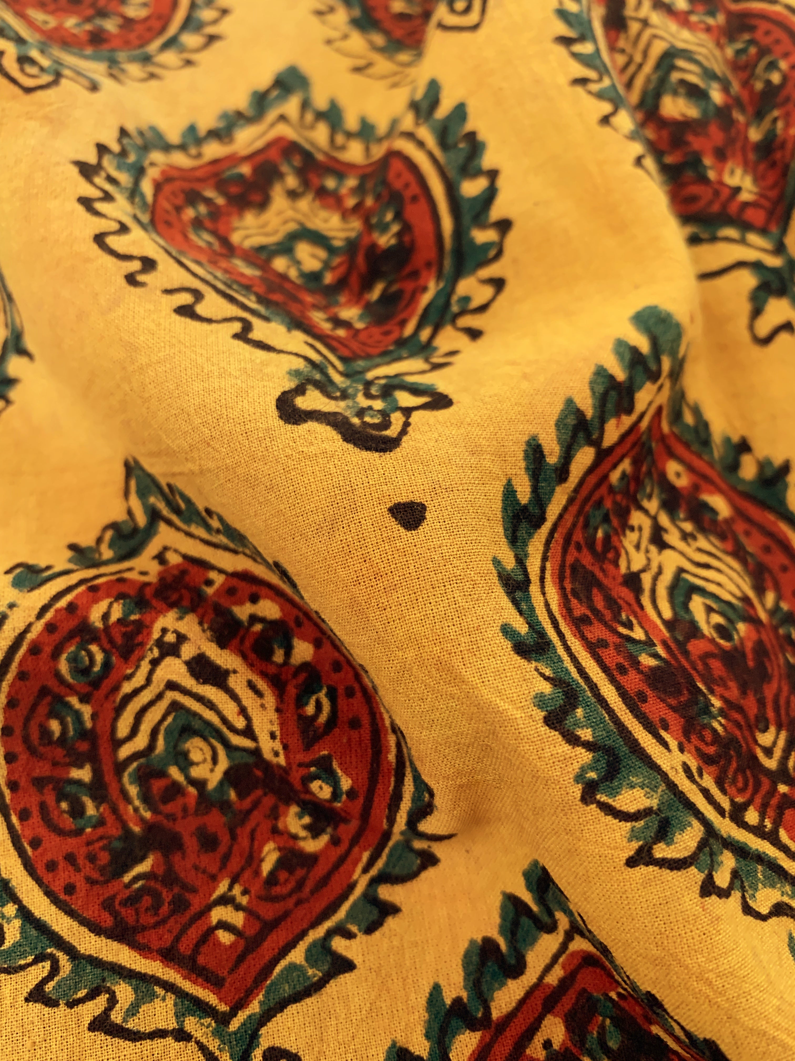 Hand Block Printed Ajrakh Natural Dyed Cotton Fabric Kurta Bottom Set