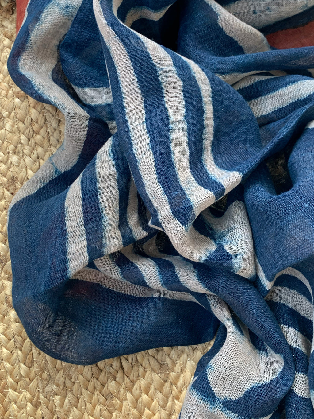 Handblock Printed Linen Dupatta