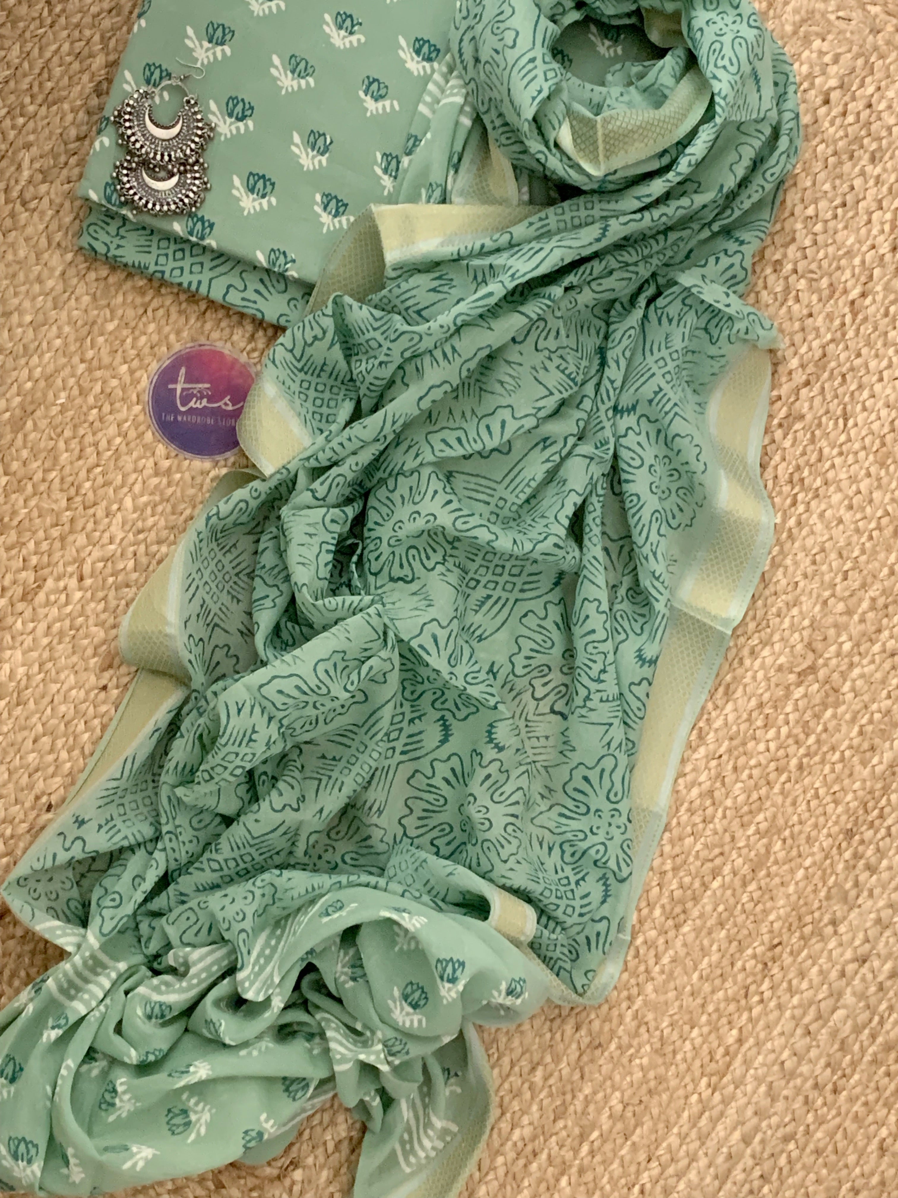 Handblock Cotton Suit