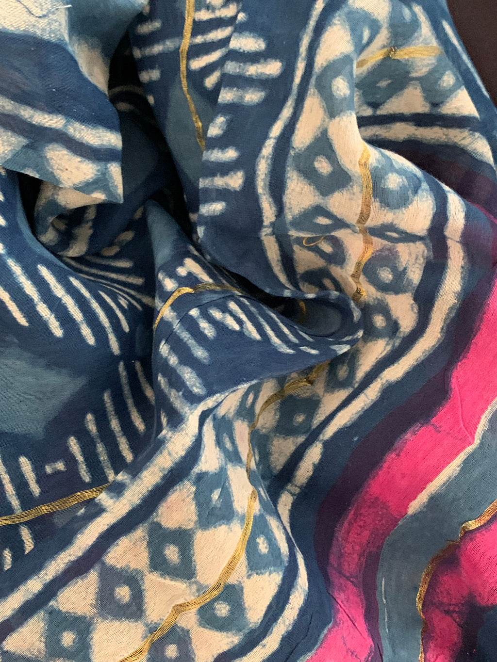 Handblock Chanderi Silk Cotton Suit