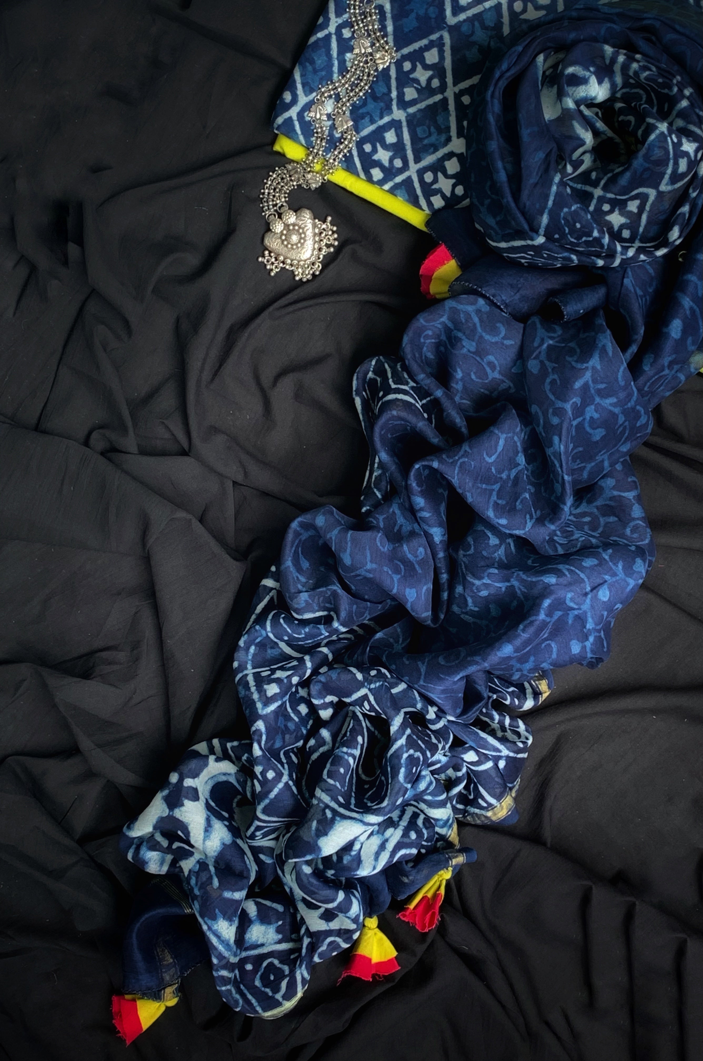 Handblock Chanderi Suit