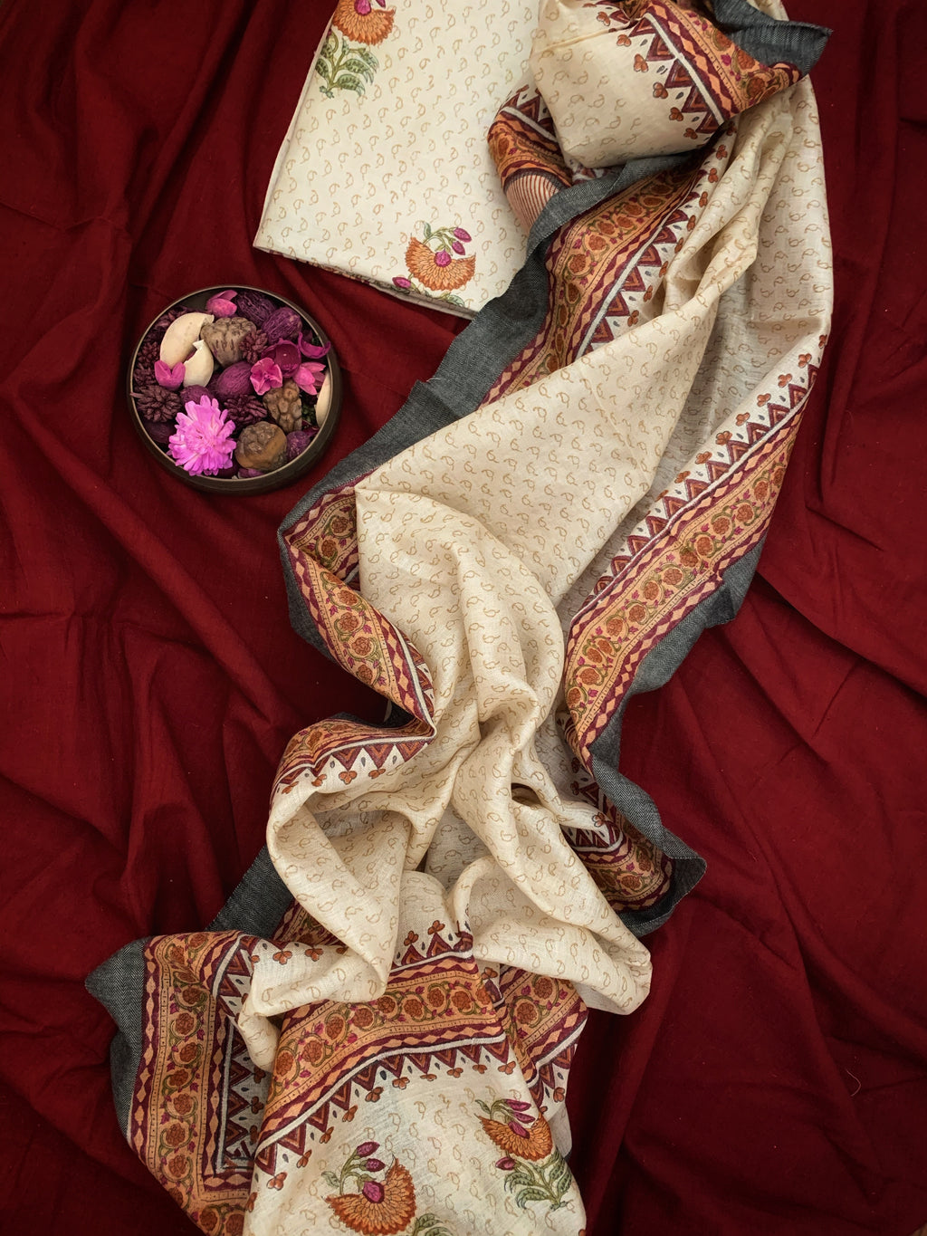 Tussar Munga Silk Kurta Dupatta Set