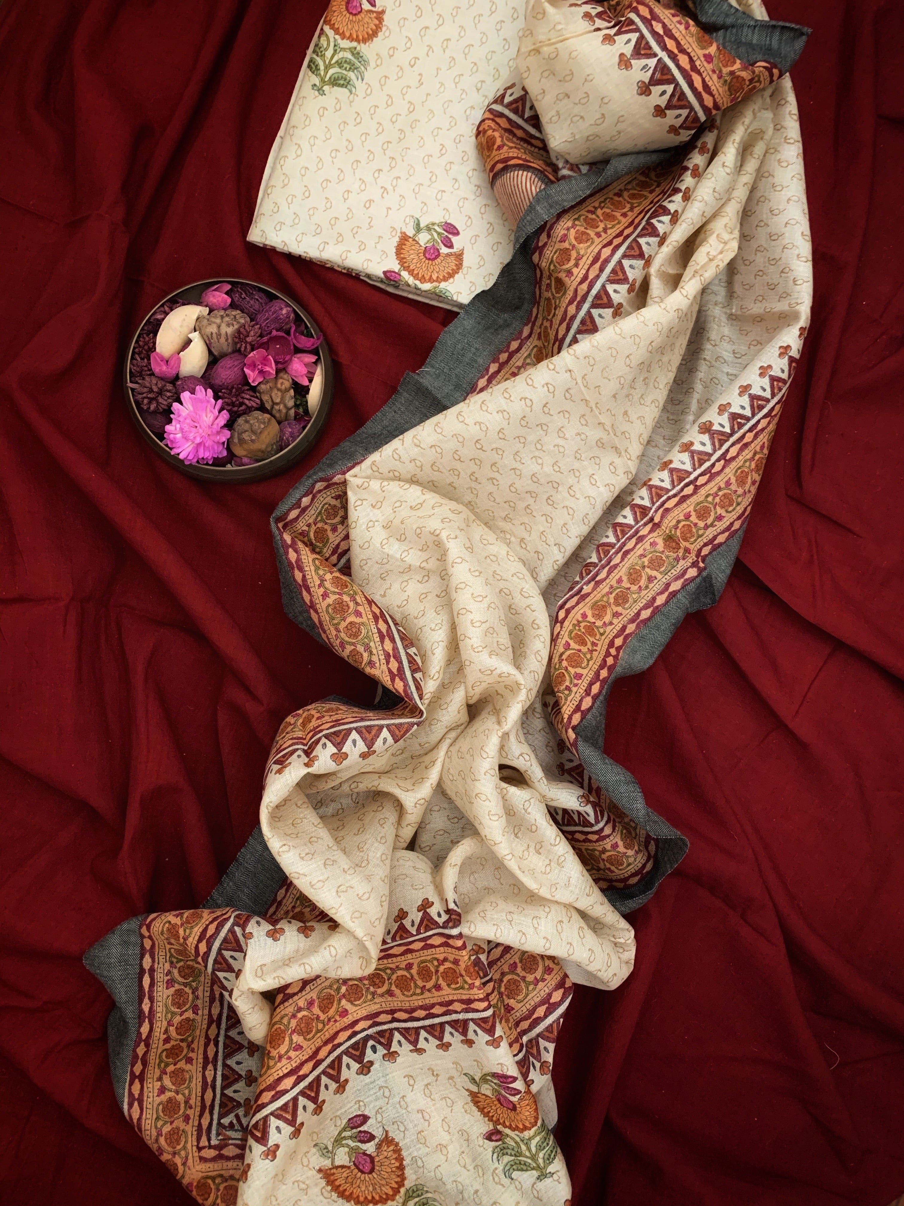 Tussar Munga Silk Kurta Dupatta Set