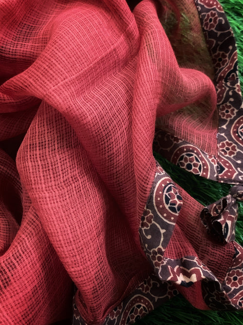 Handblock Ajrakh Cotton Kota Suit