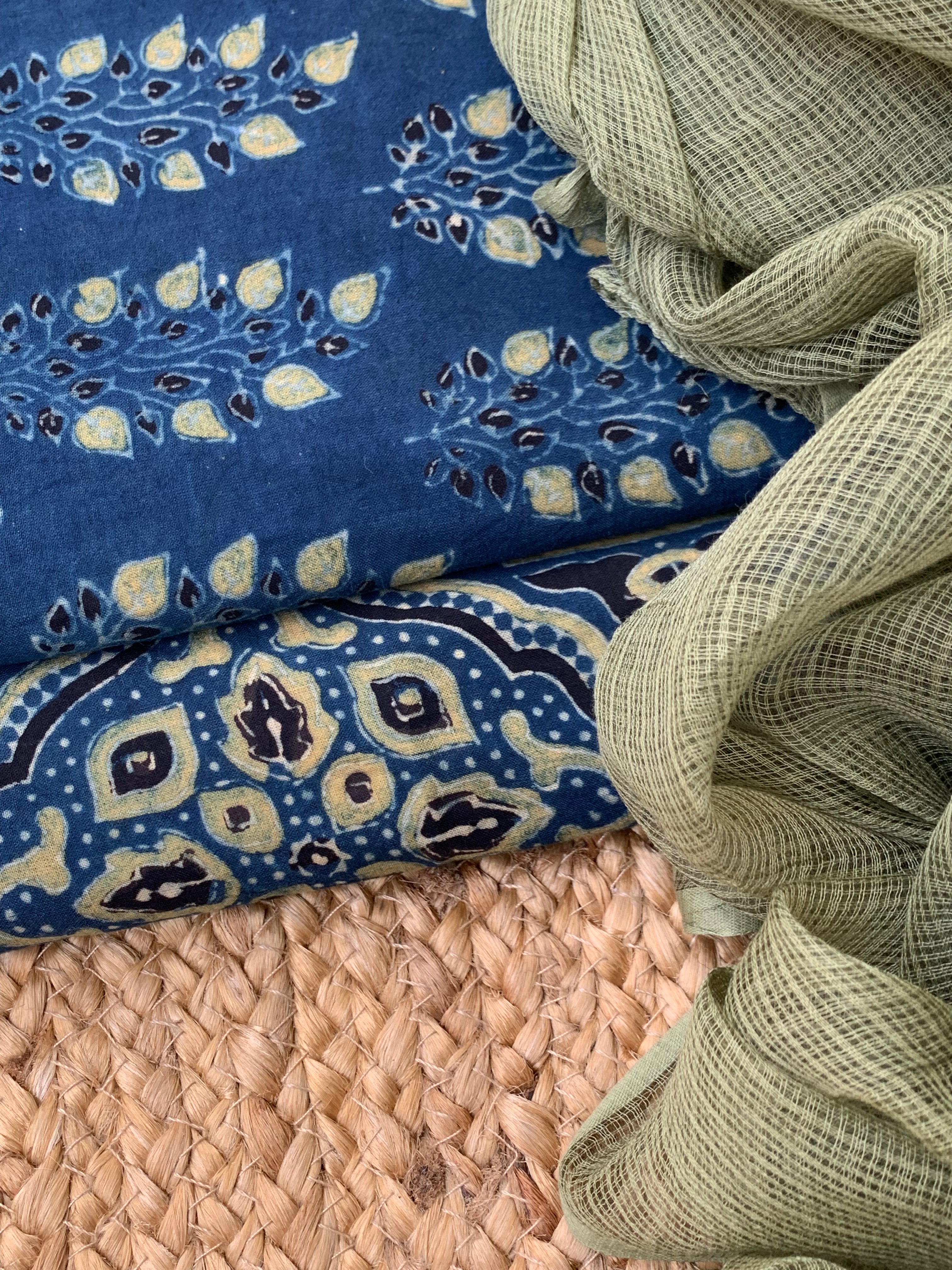 Natural Dyes Handcrafted Ajrakh Kota Suit