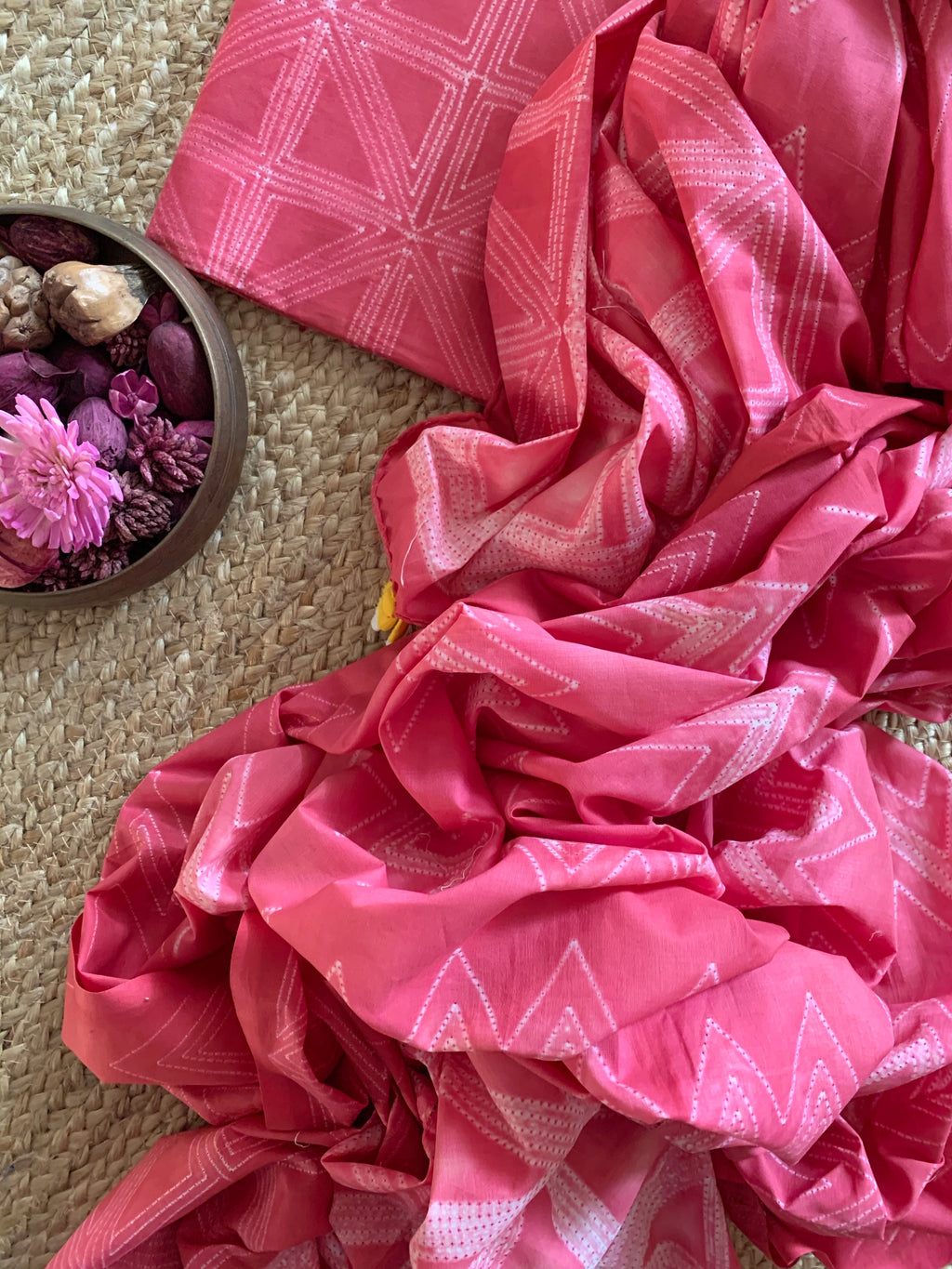 Handcrafted Shibori Kurta Dupatta Set