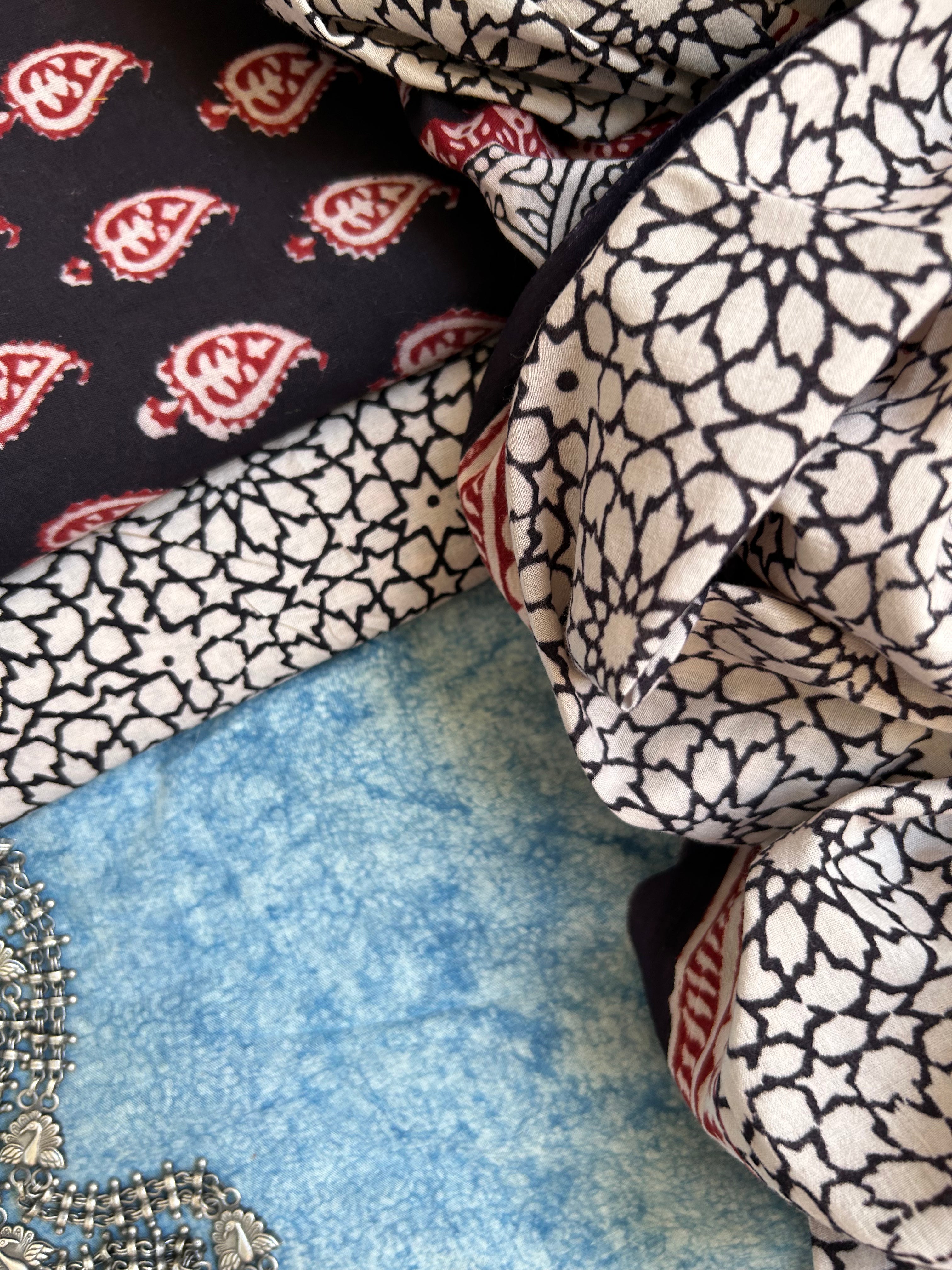 Natural Dyed Bagh Block Print Cotton Suit
