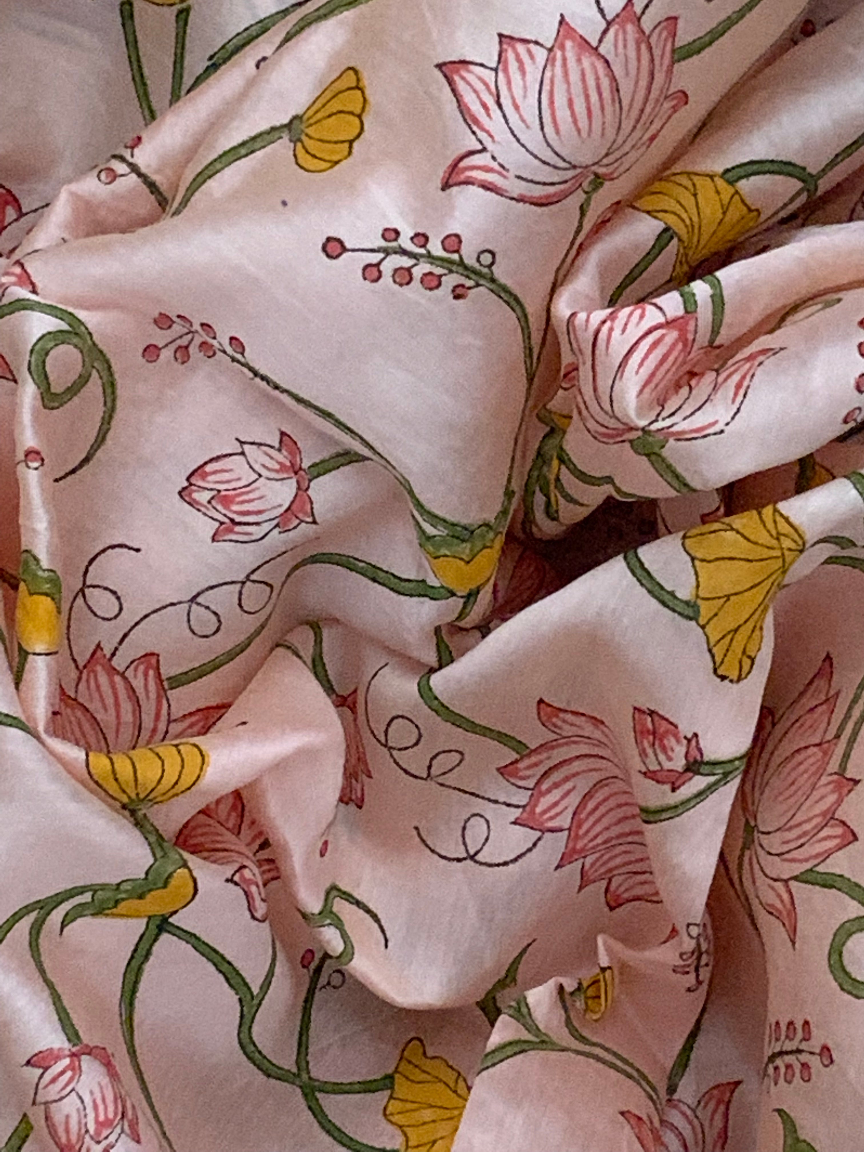 Blush Coral Handcrafted Cotton Chanderi Suit