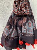 Handblock Ajrakh Dupatta