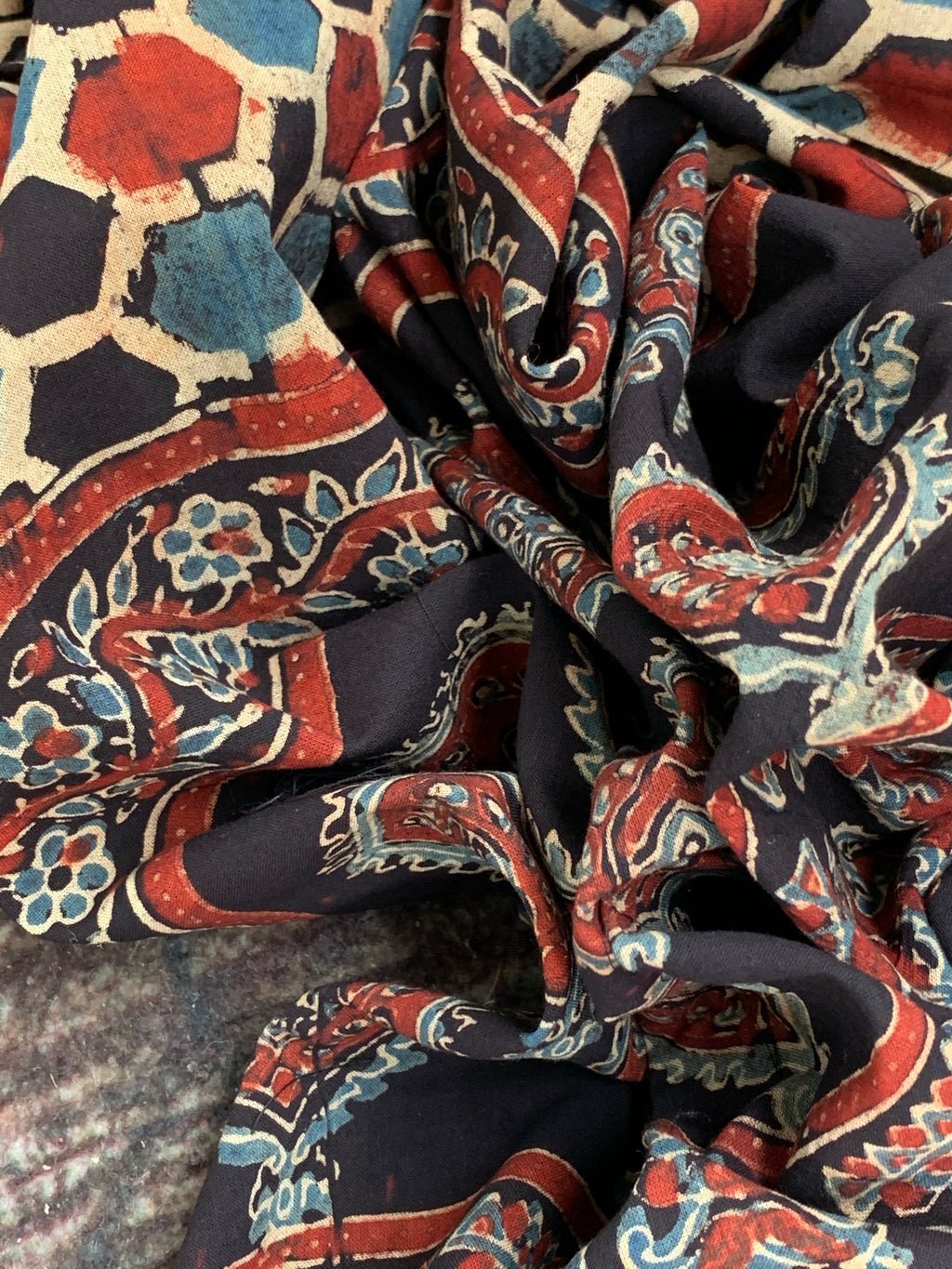 Handblock Ajrakh Cotton Suit