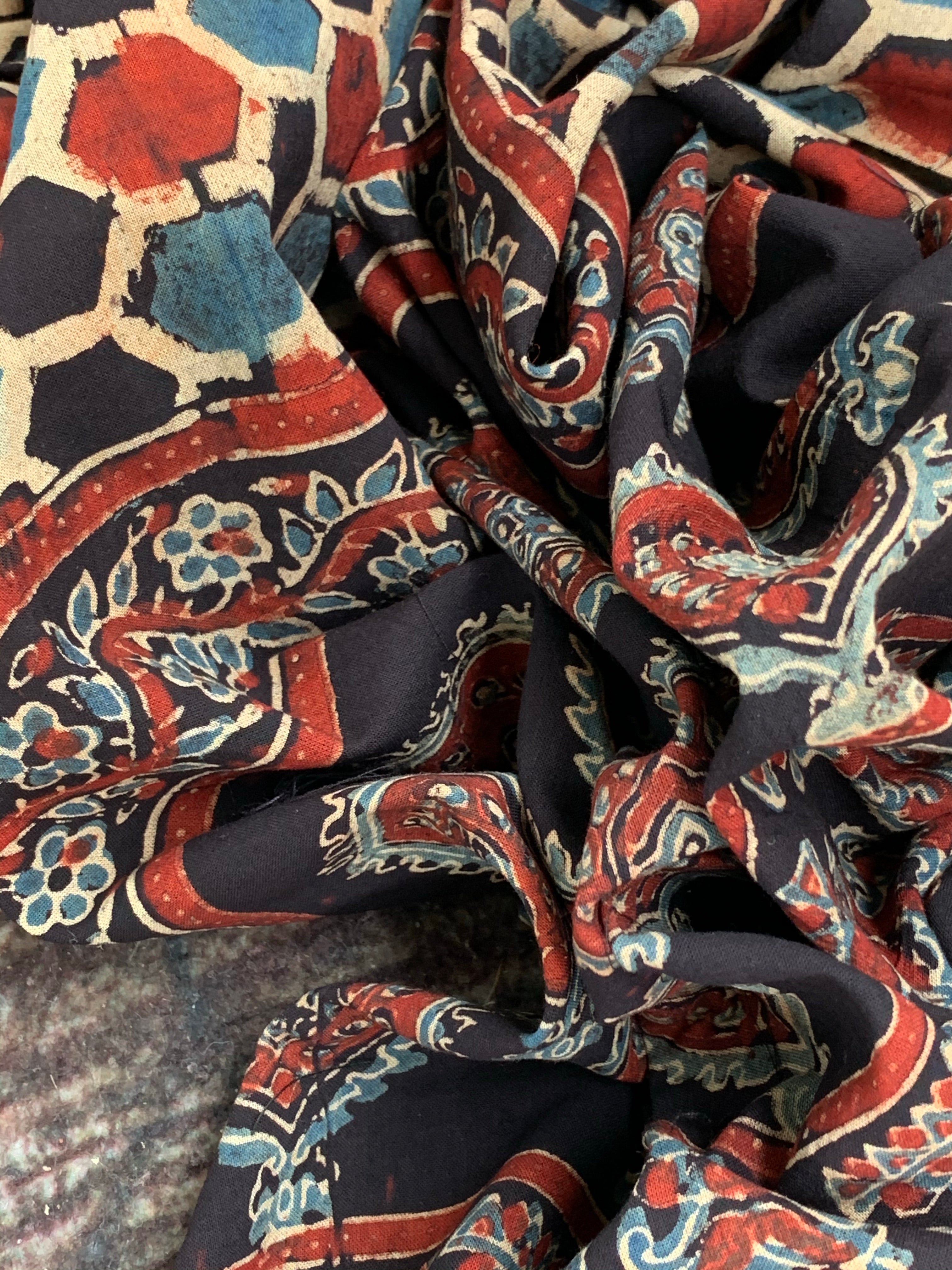 Handblock Ajrakh Cotton Suit