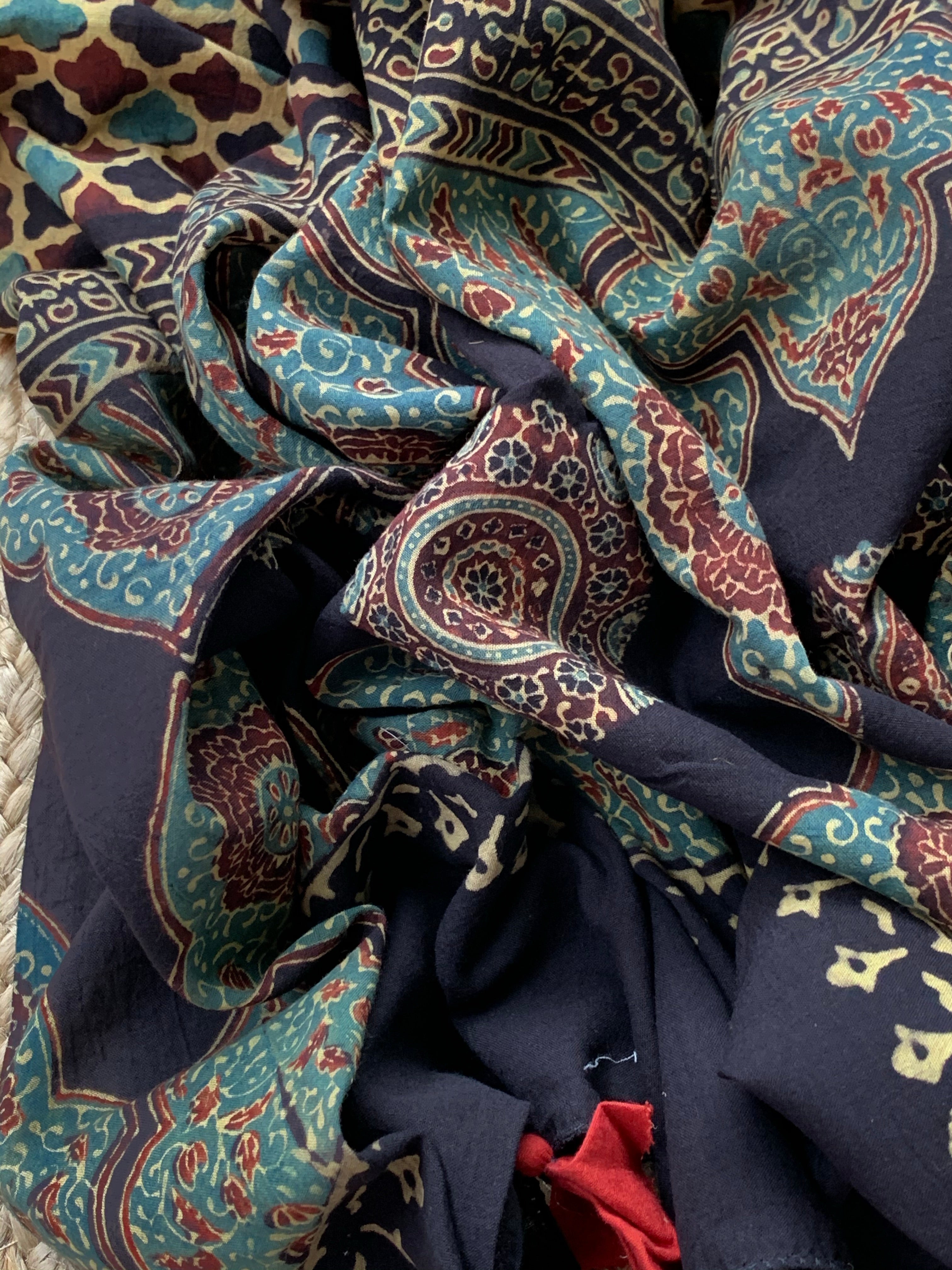 Handcrafted Bandhani Ajrakh Cotton Suit