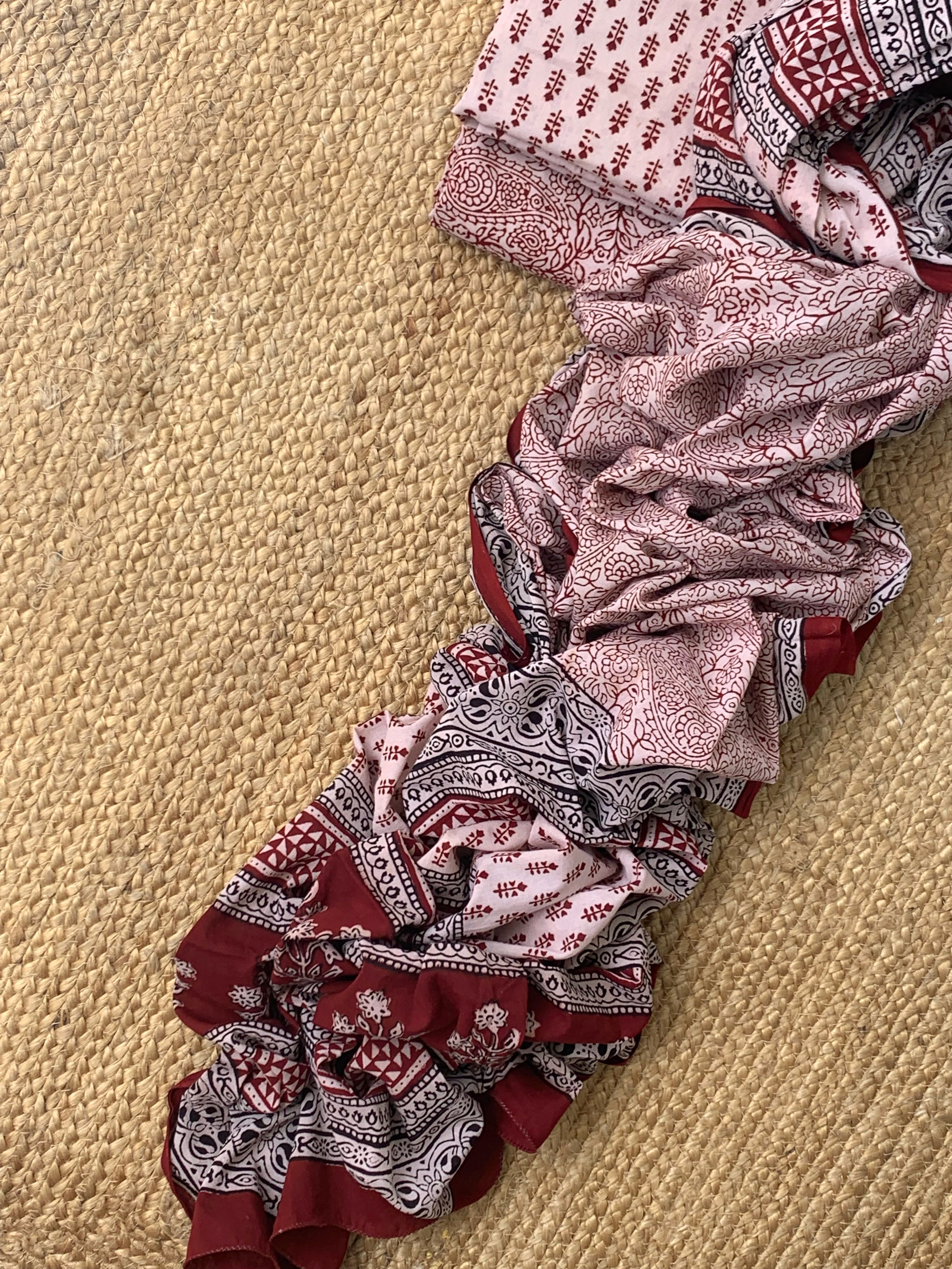 Natural Dyed Bagh Block Print Cotton Suit