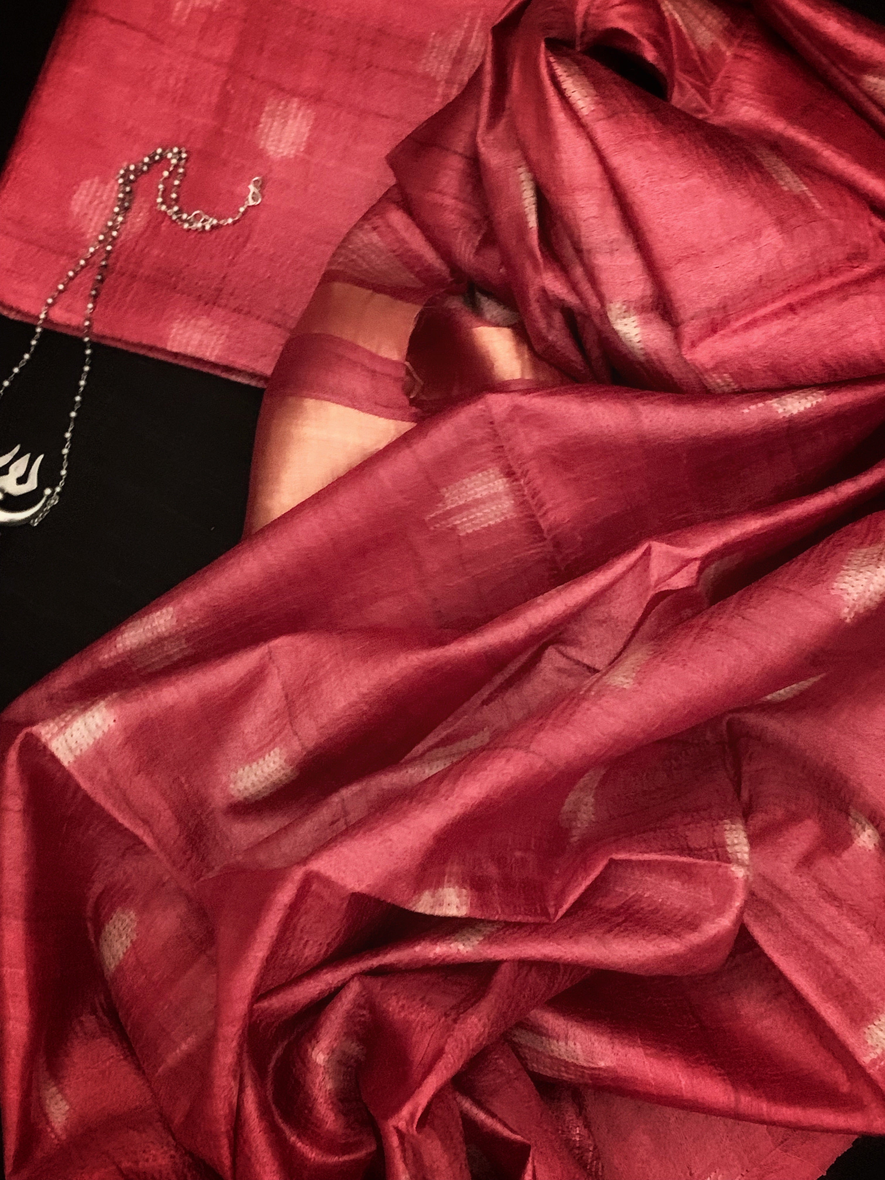 Handwoven & Handmade Tussar Shibori Kurta Dupatta Set