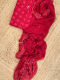 Red Wool Pashmina Suit