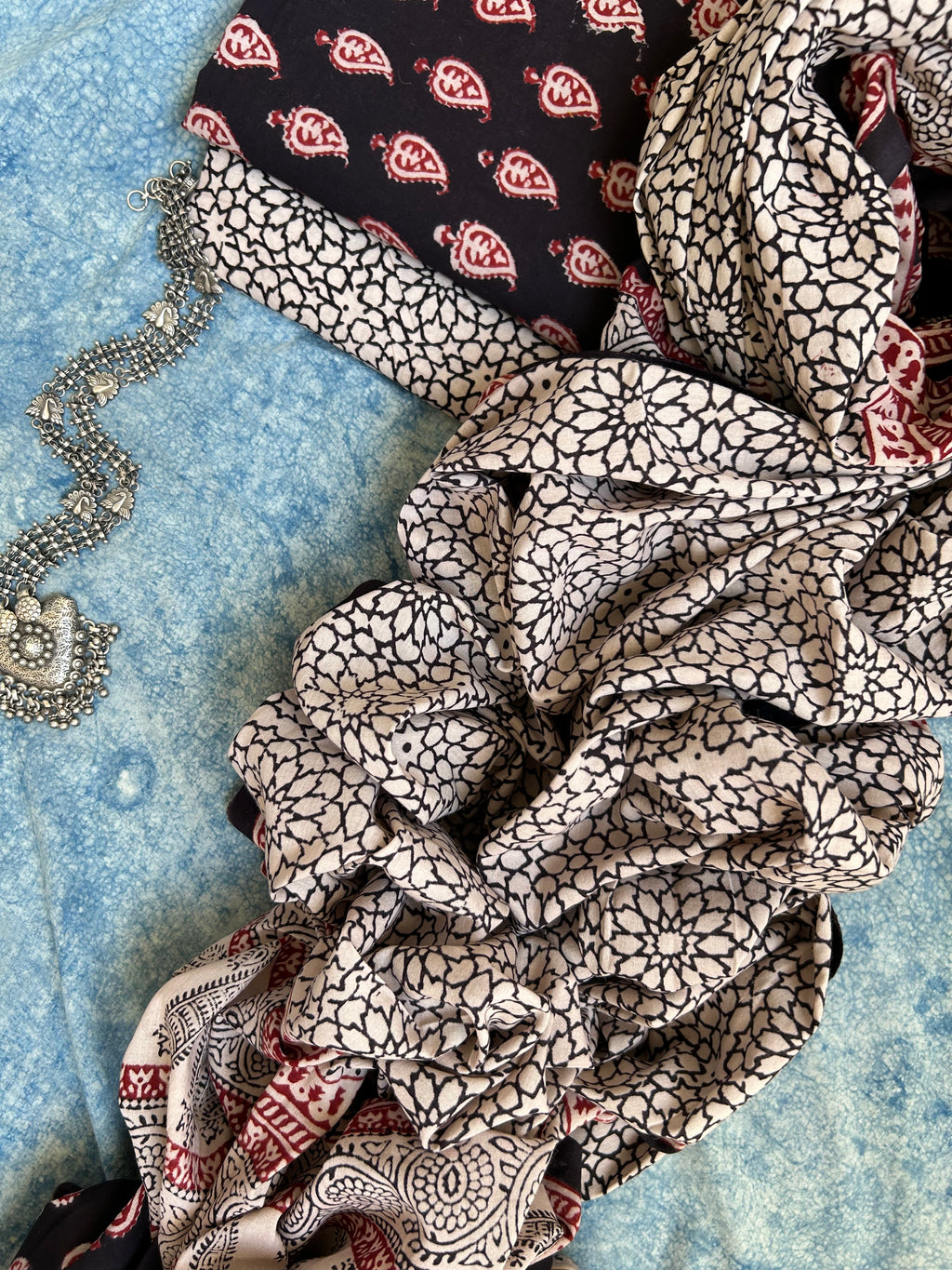 Natural Dyed Bagh Block Print Cotton Suit