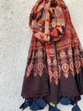Handblock Ajrakh Dupatta