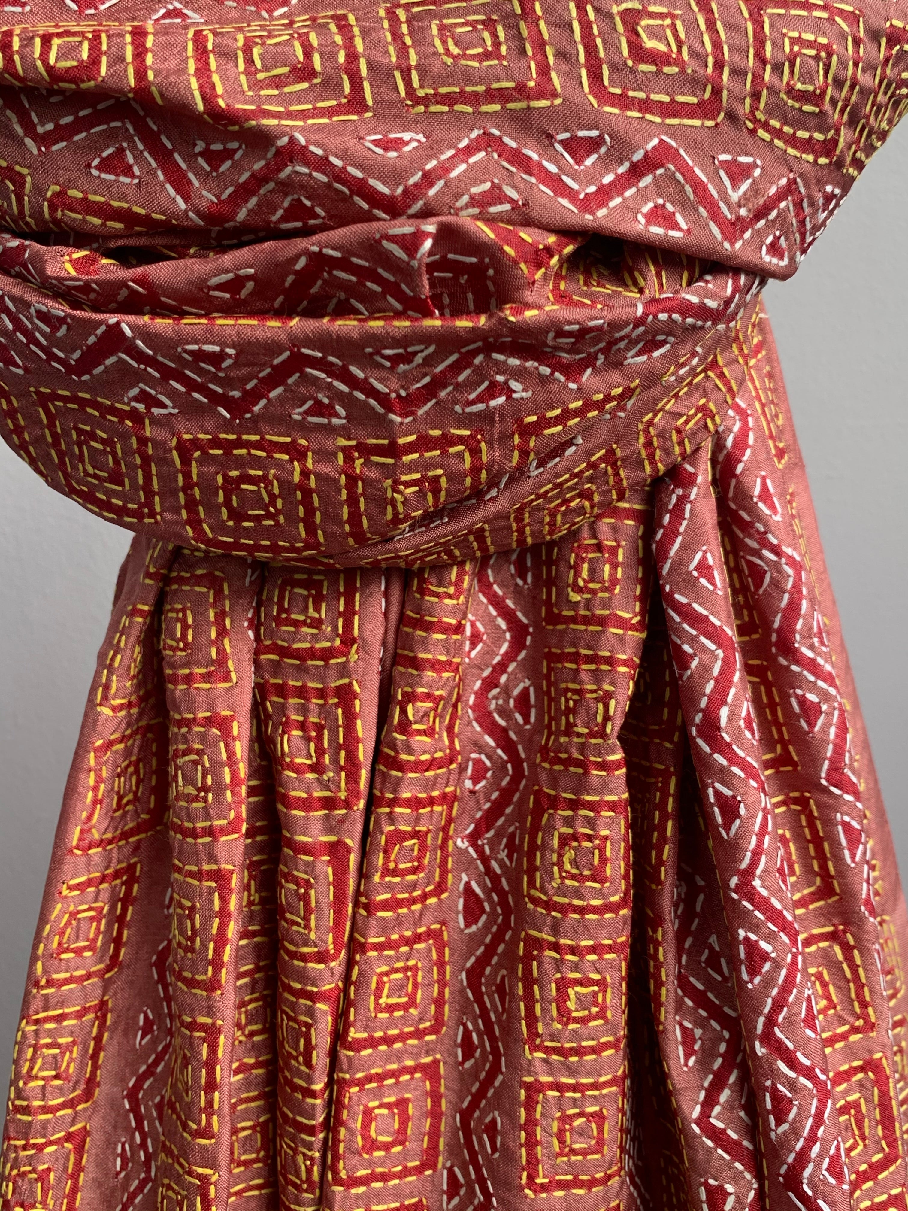 Handcrafted Kantha Cotton Silk Dupatta