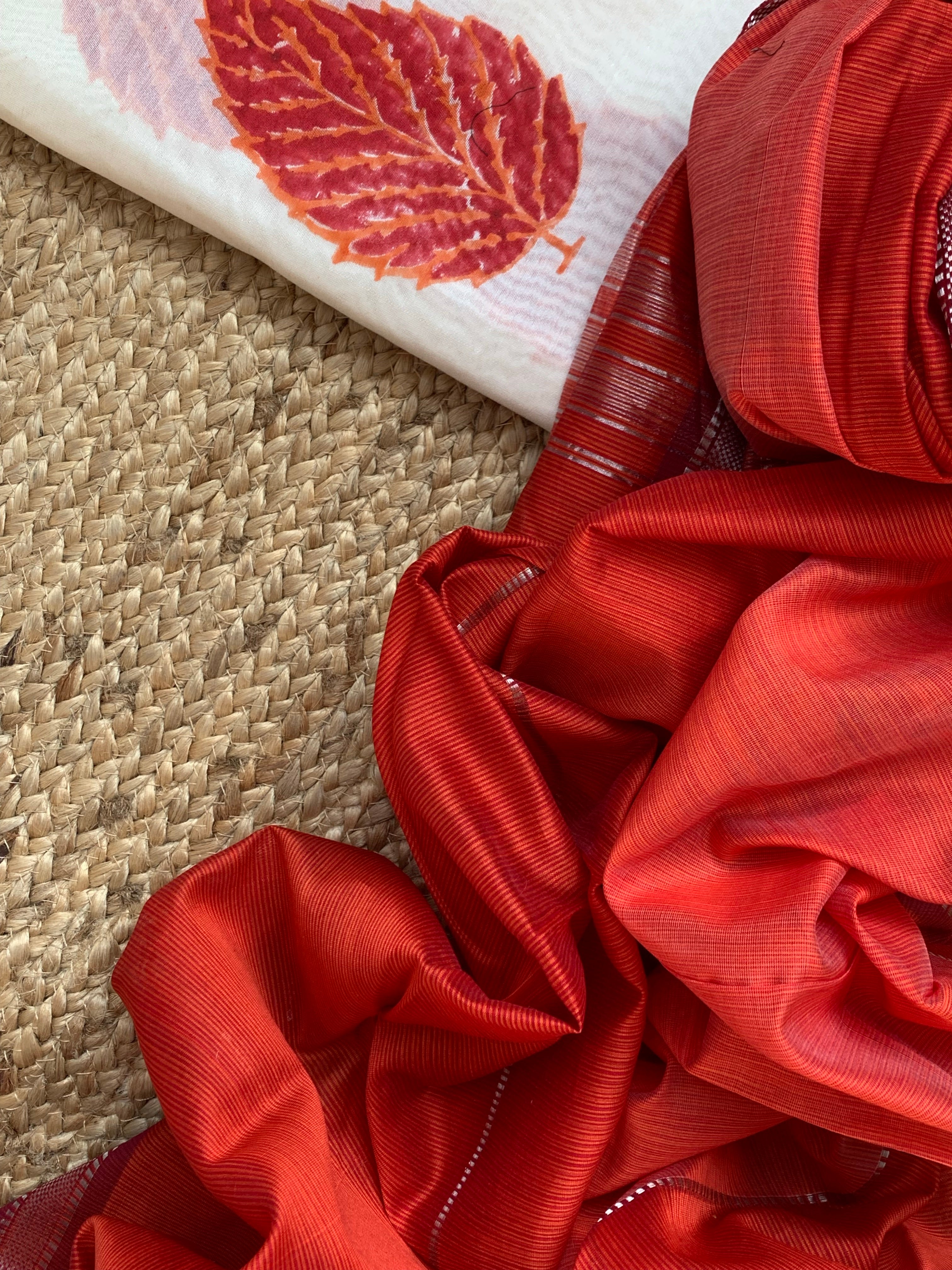 Handwoven Maheshwari Kurta dupatta set