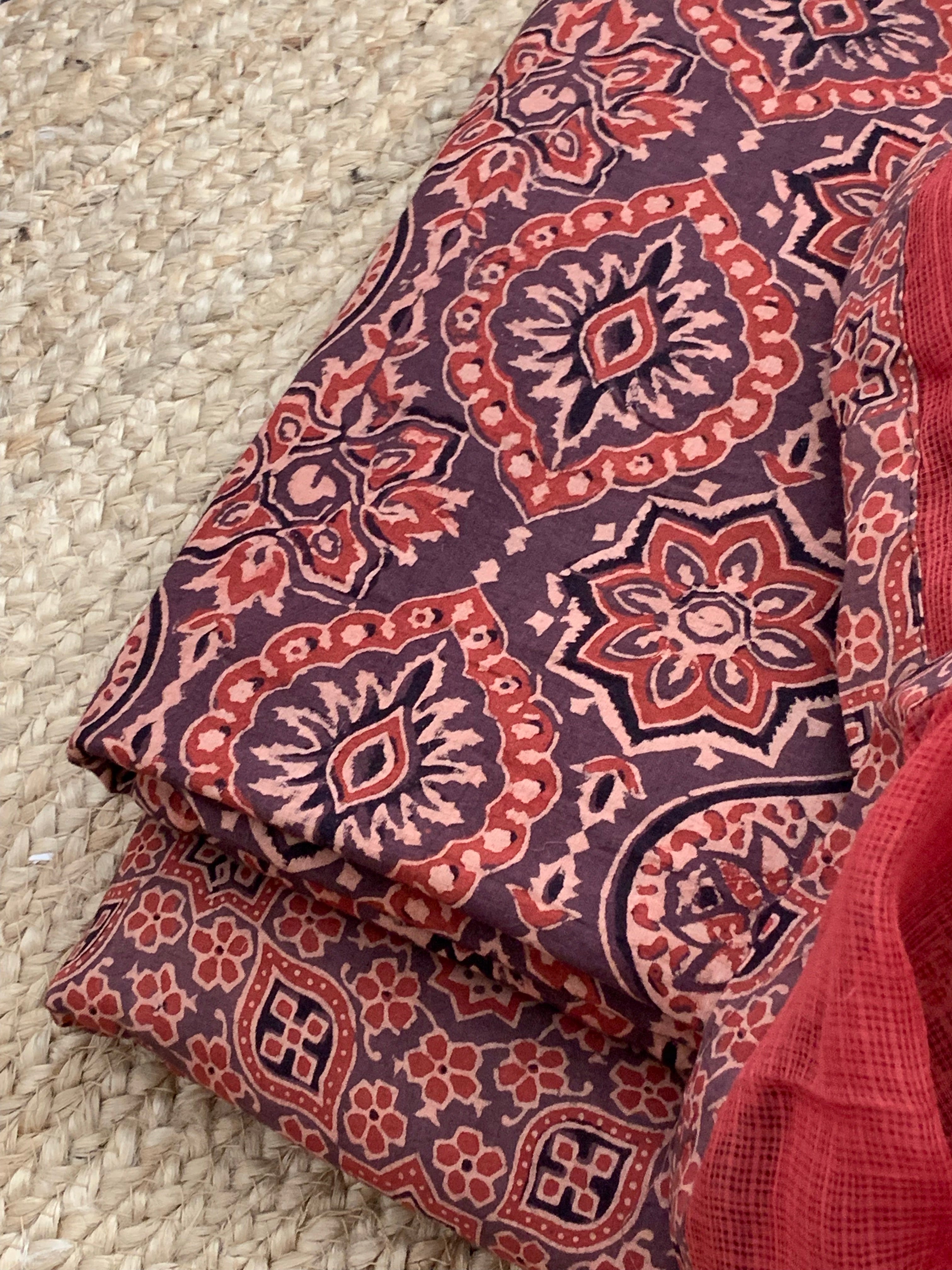 Handblock Ajrakh Kota Suit
