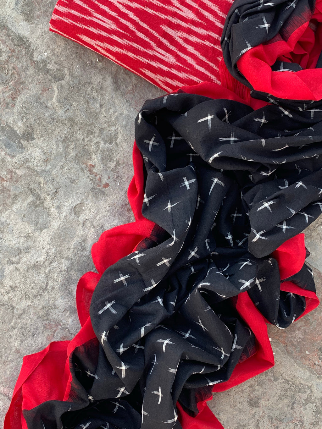 Handwoven Ikat Kurta  Dupatta set