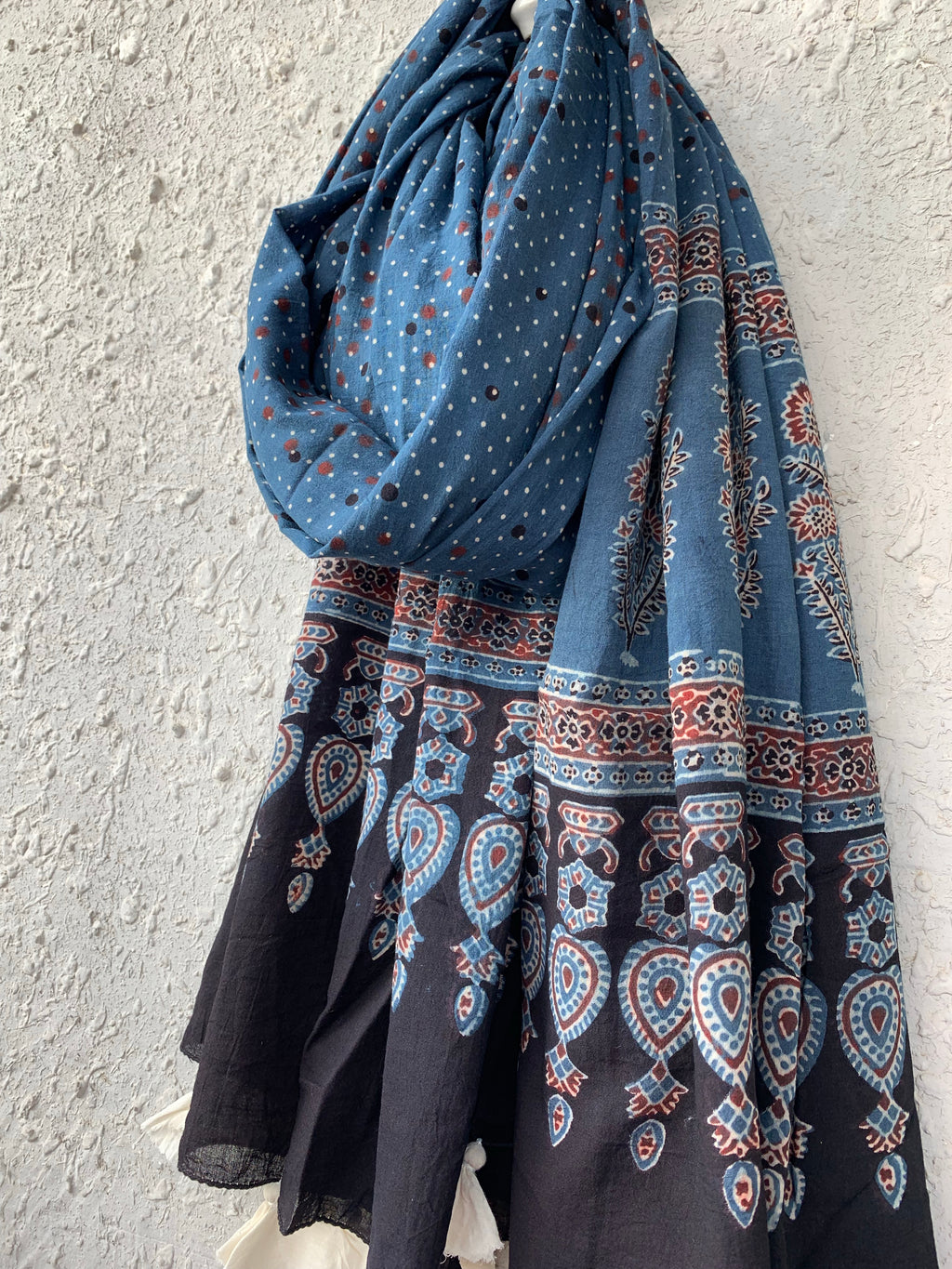 Handblock Ajrakh Dupatta