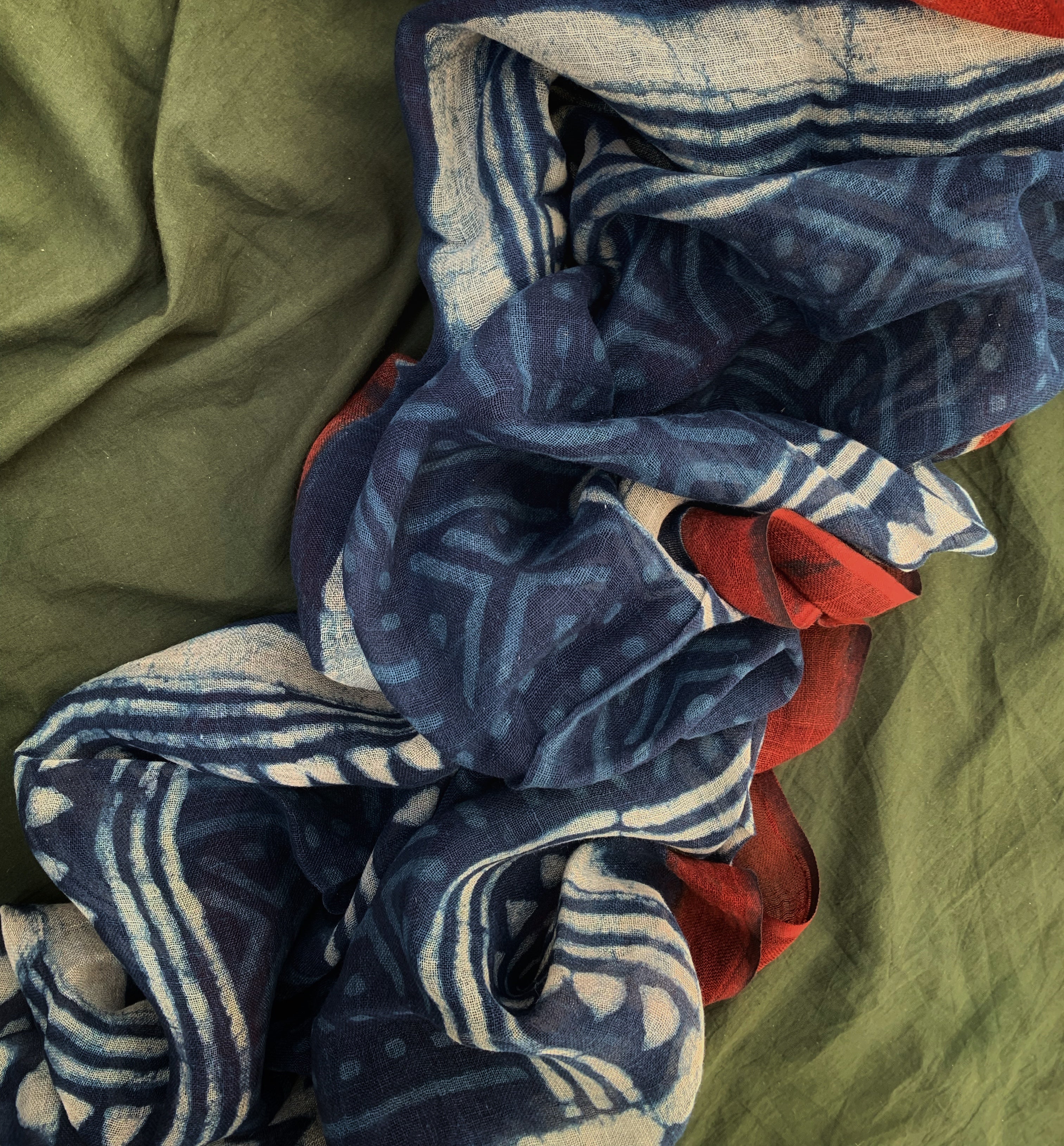 Midnight Blue Linen Kurta Dupatta set