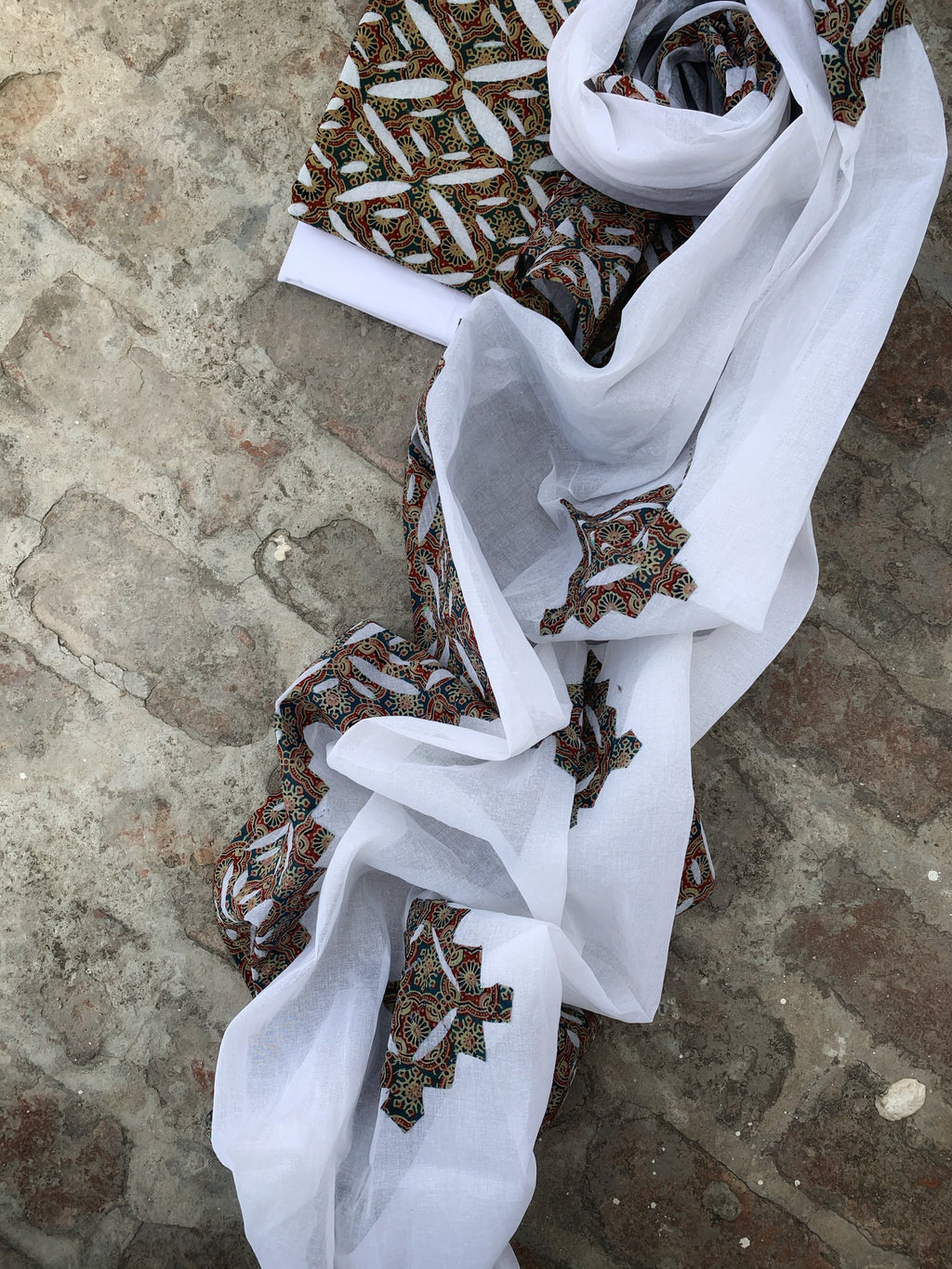 Ajrakh Handcrafted Applique Suit