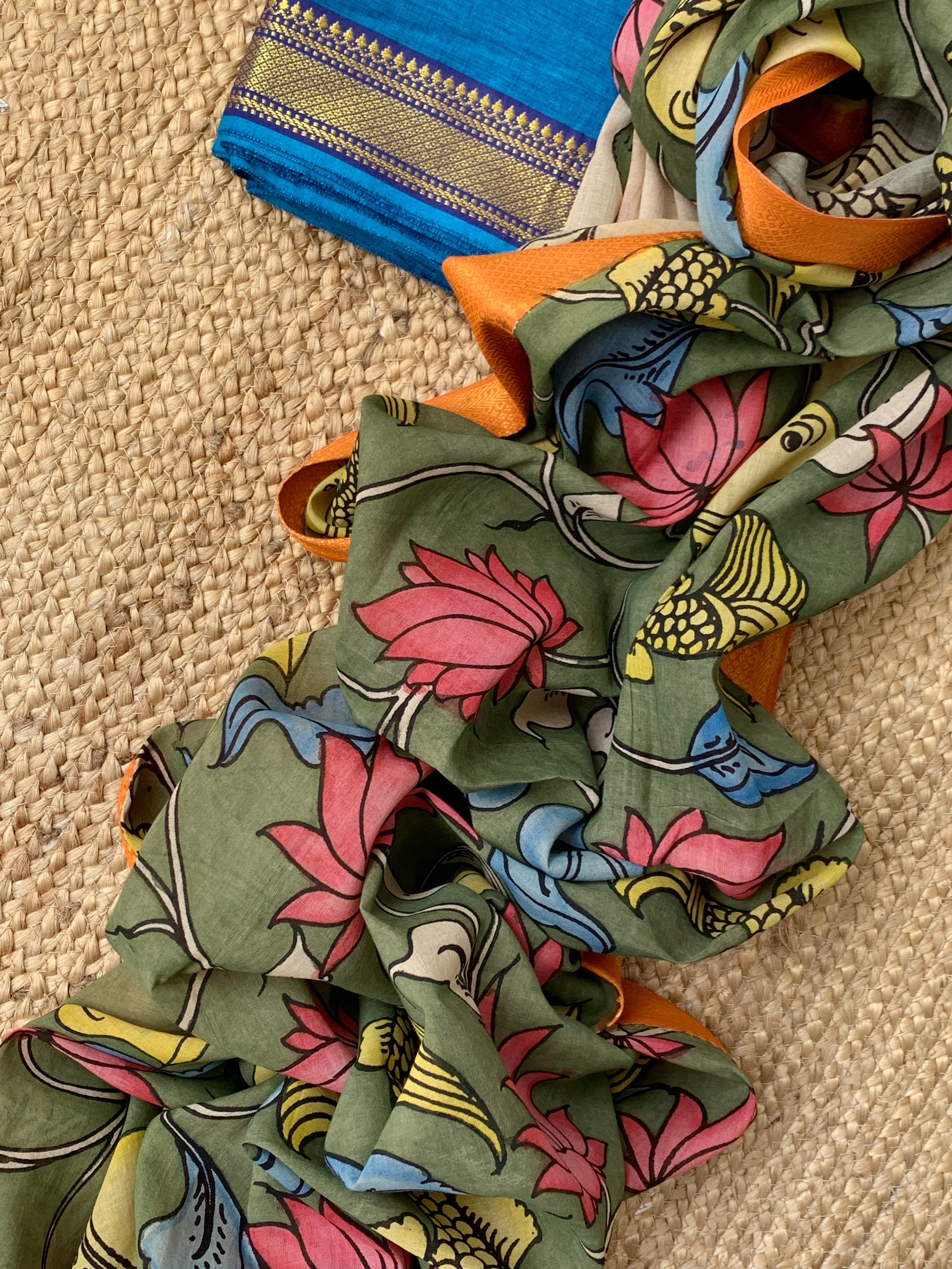 Handwoven Handcrafted Kalamkari Kurta Dupatta Set