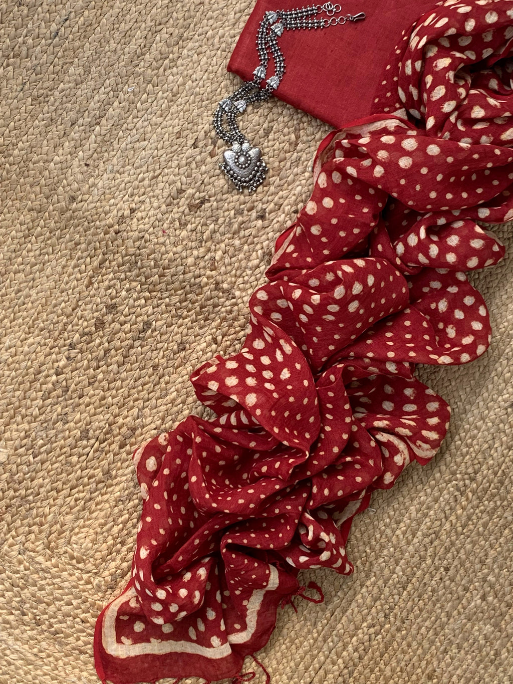 Handcrafted Linen Kurta Dupatta Set