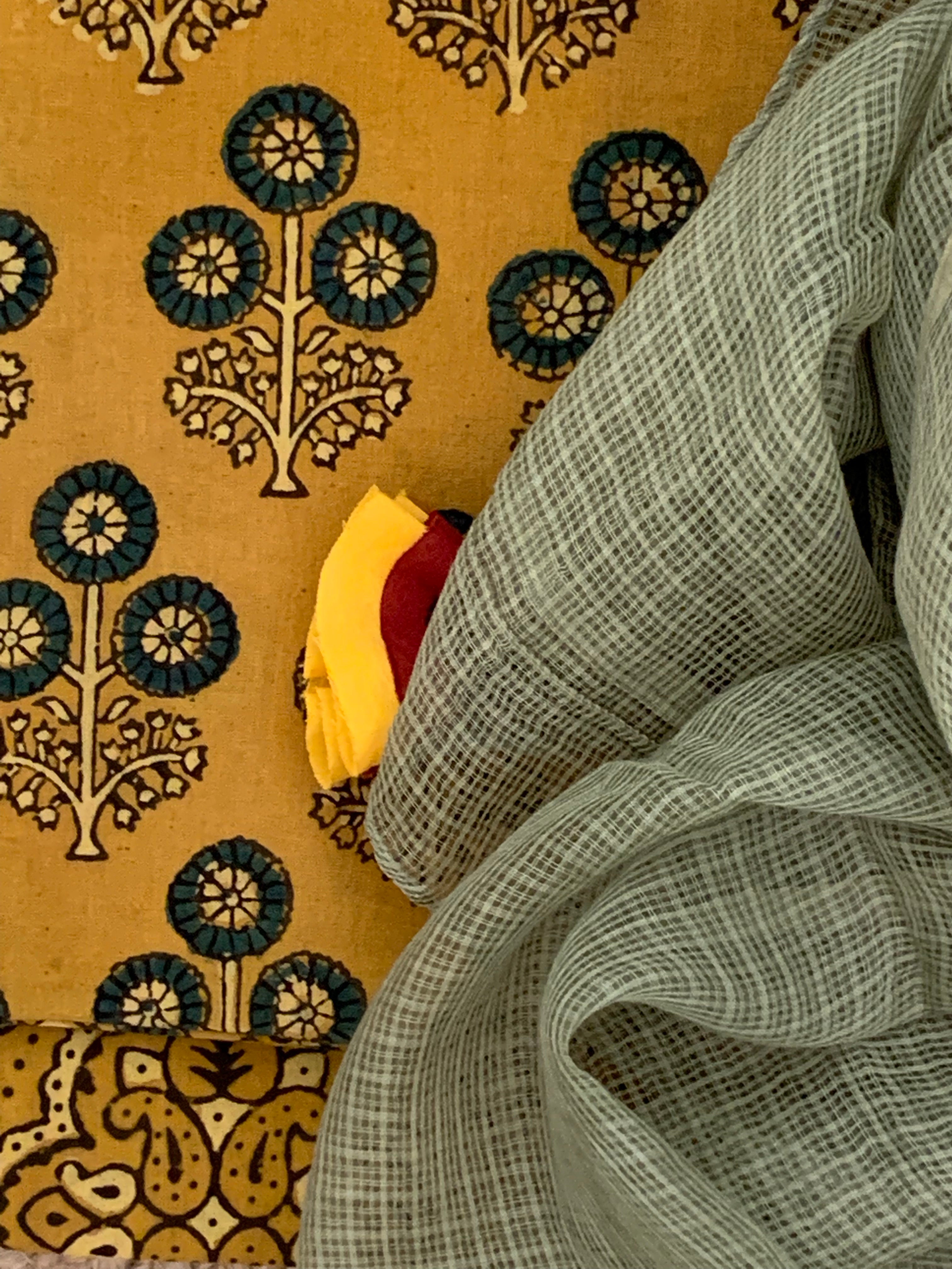 Handblock Ajrakh Cotton Kota Suit