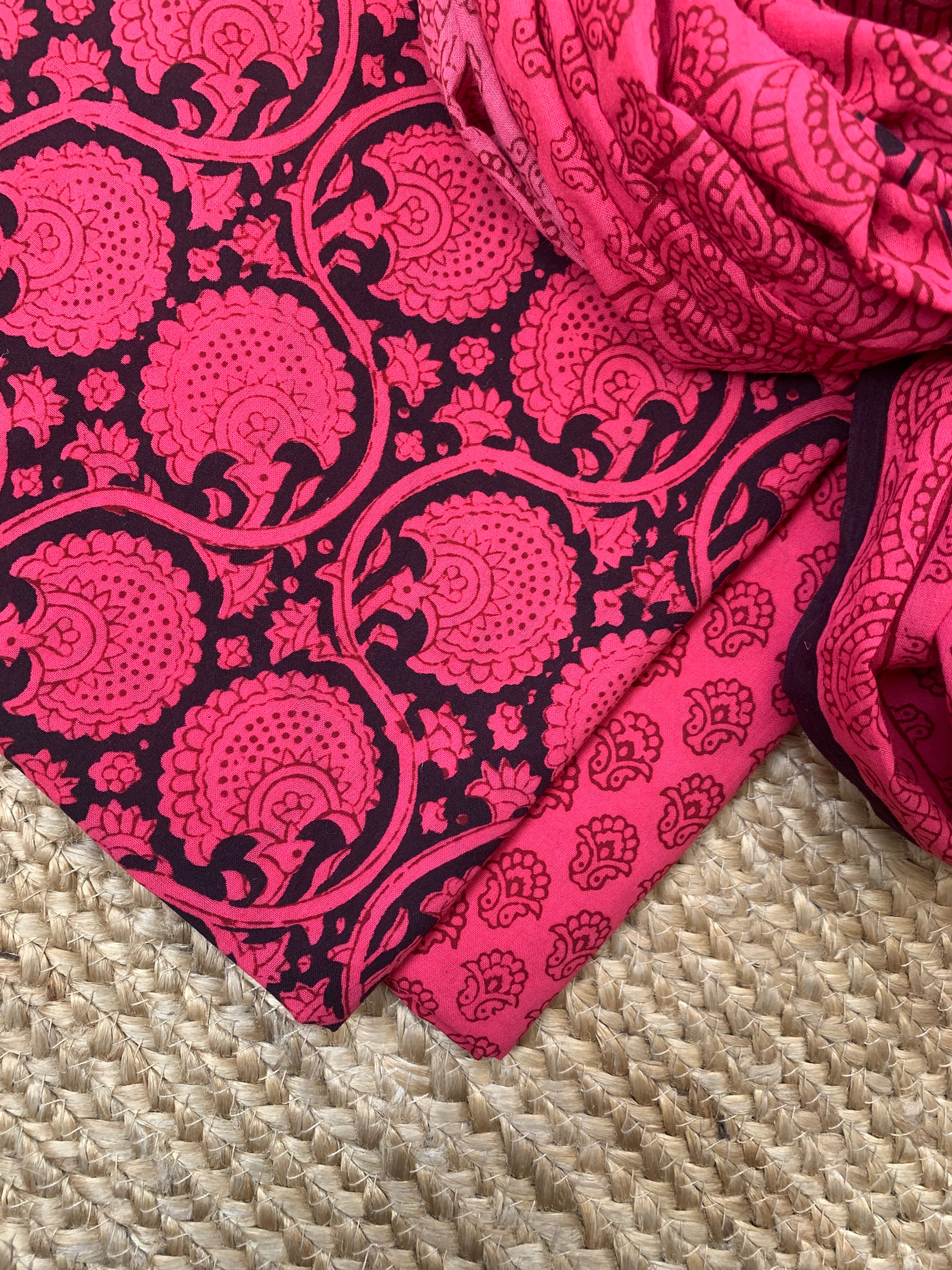 Natural Dyed Bagh Block Print Cotton Suit
