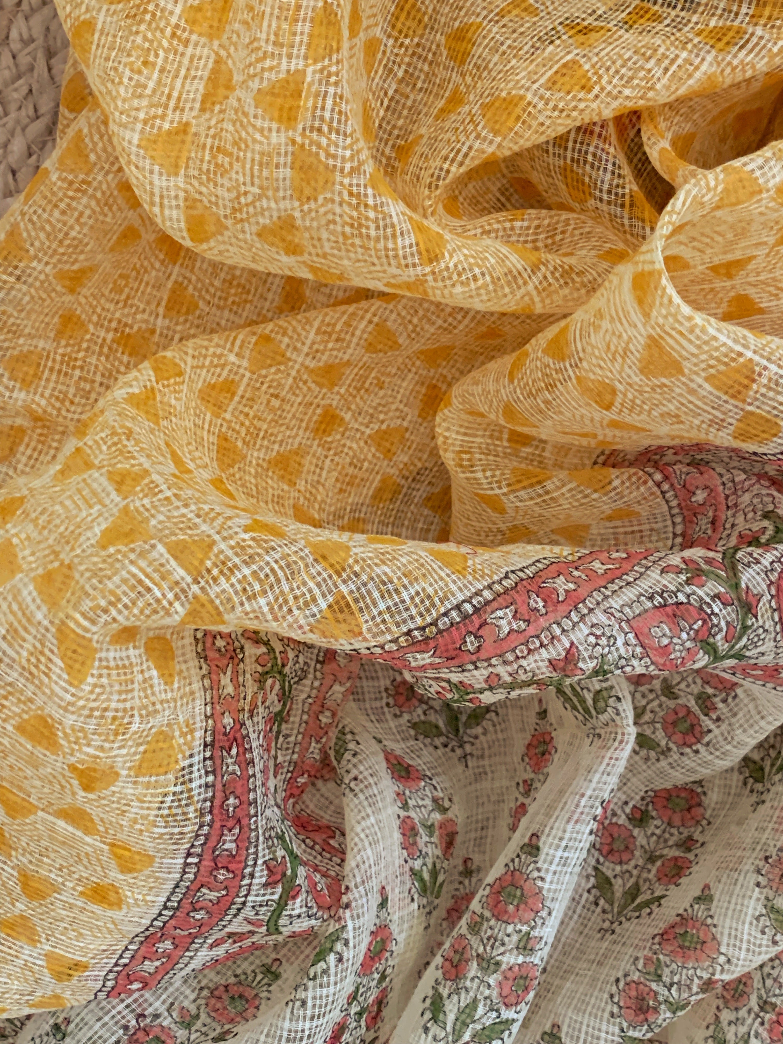Pastel Yellow Handcrafted Kota Suit