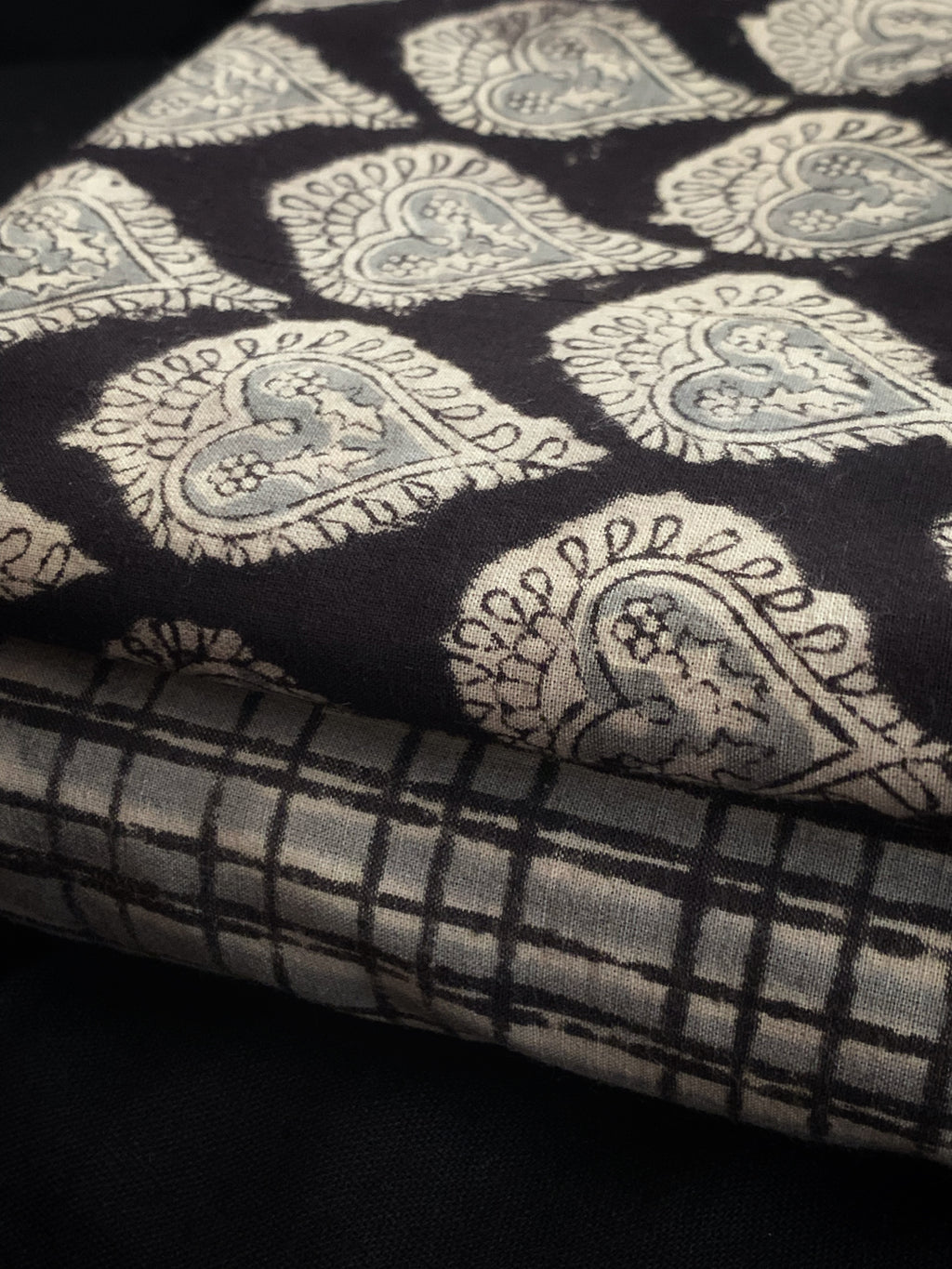 Hand Block Printed Kalamkari Natural Dyed Kurta Bottom Set