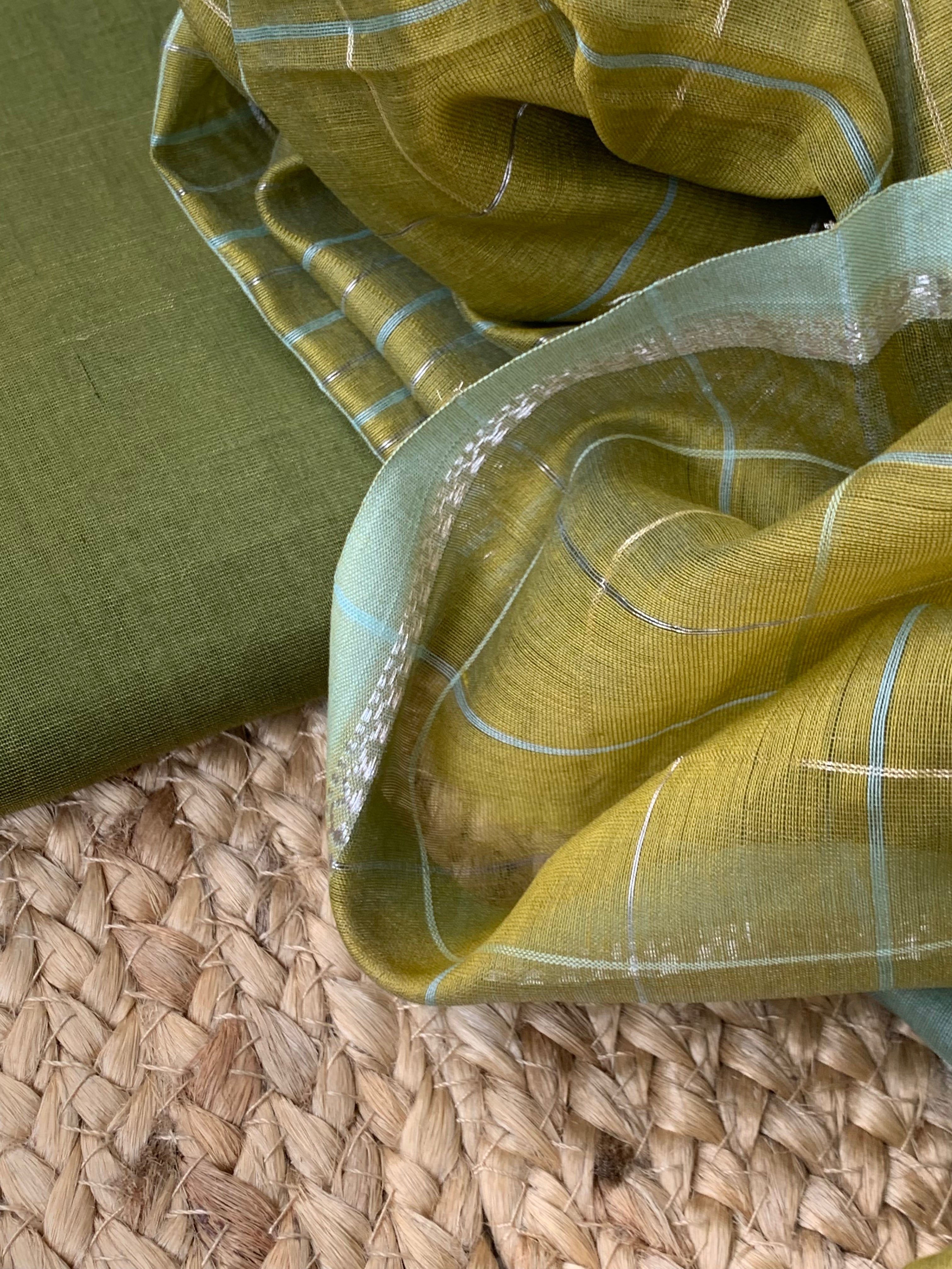 Handwoven Maheshwari Kurta dupatta set