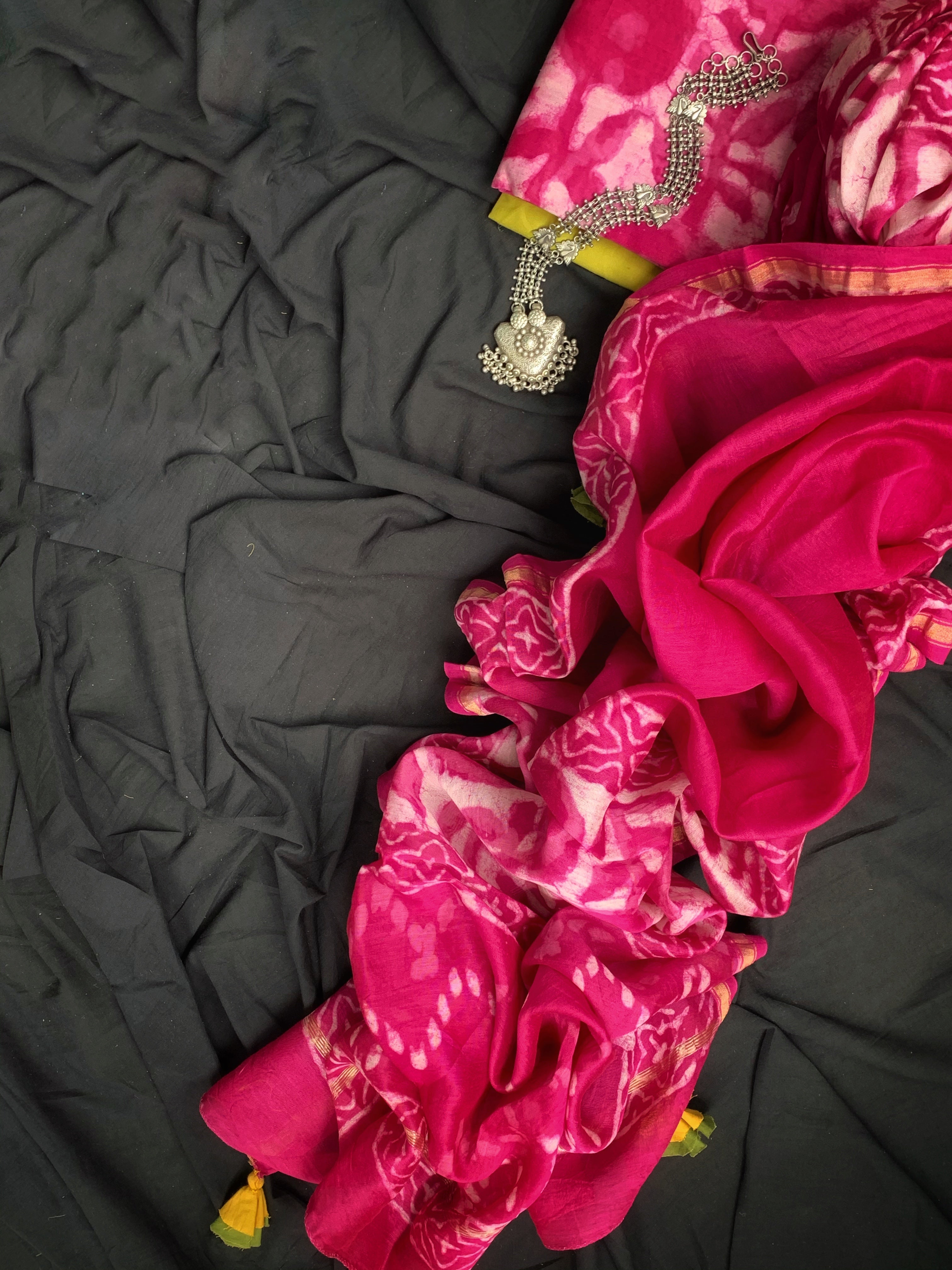 Handblock Chanderi Suit