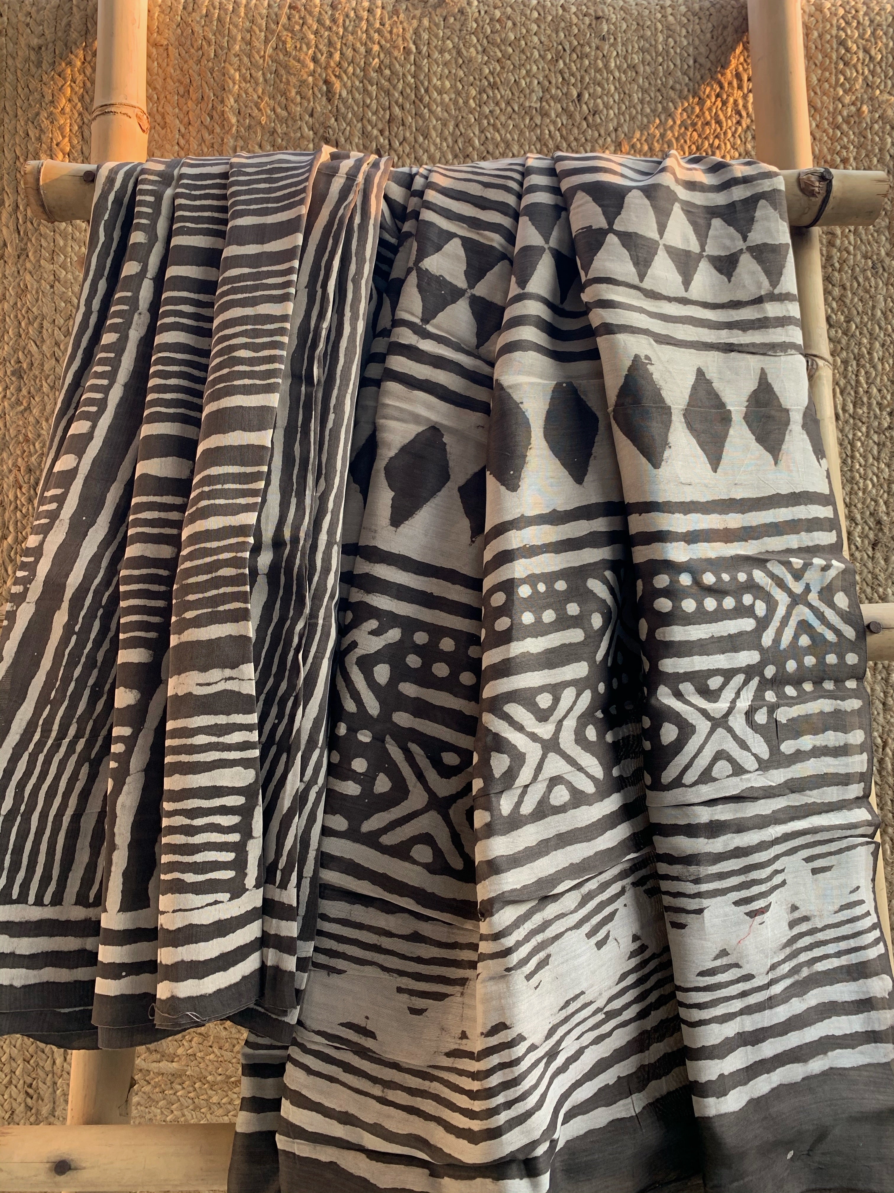 Handblock Printed Chanderi Saree