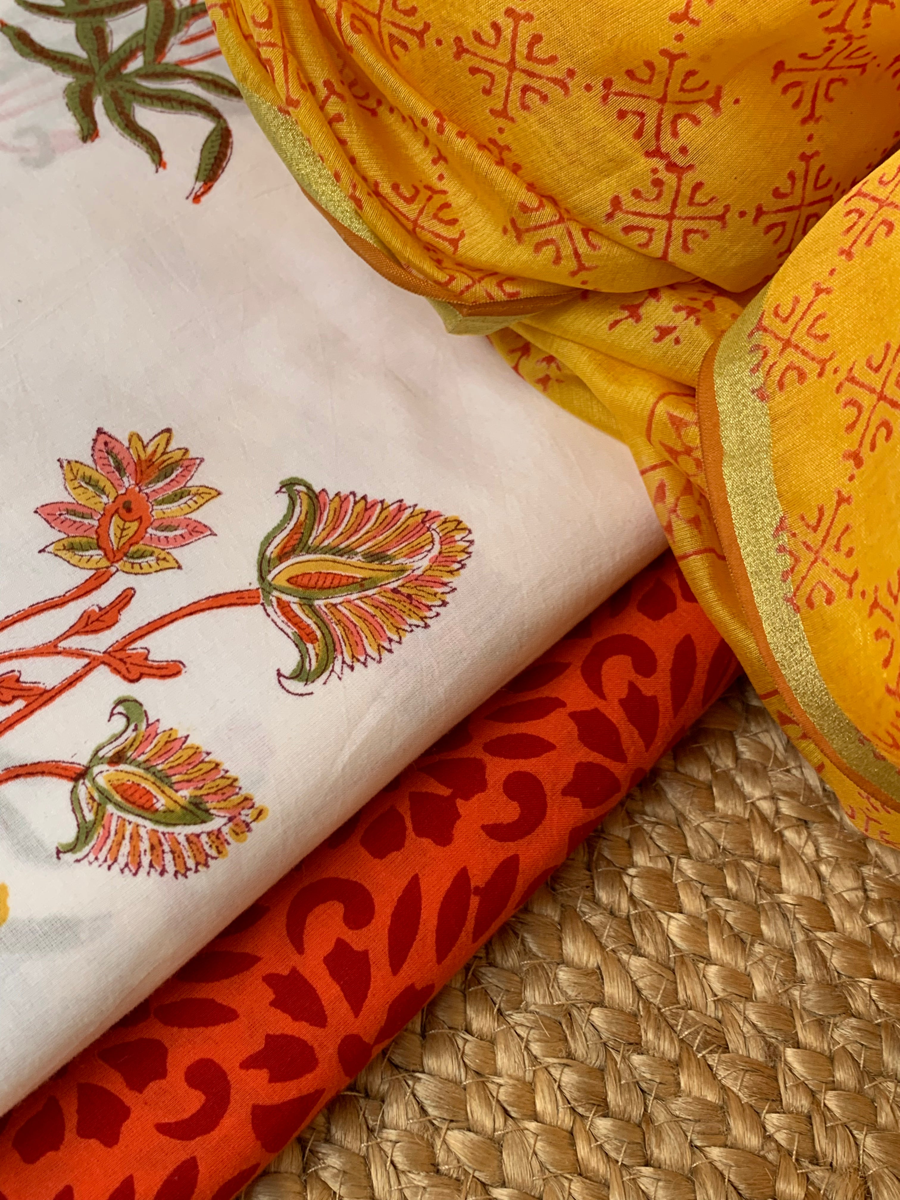 Handcrafted Cotton Chanderi Dupatta Suit