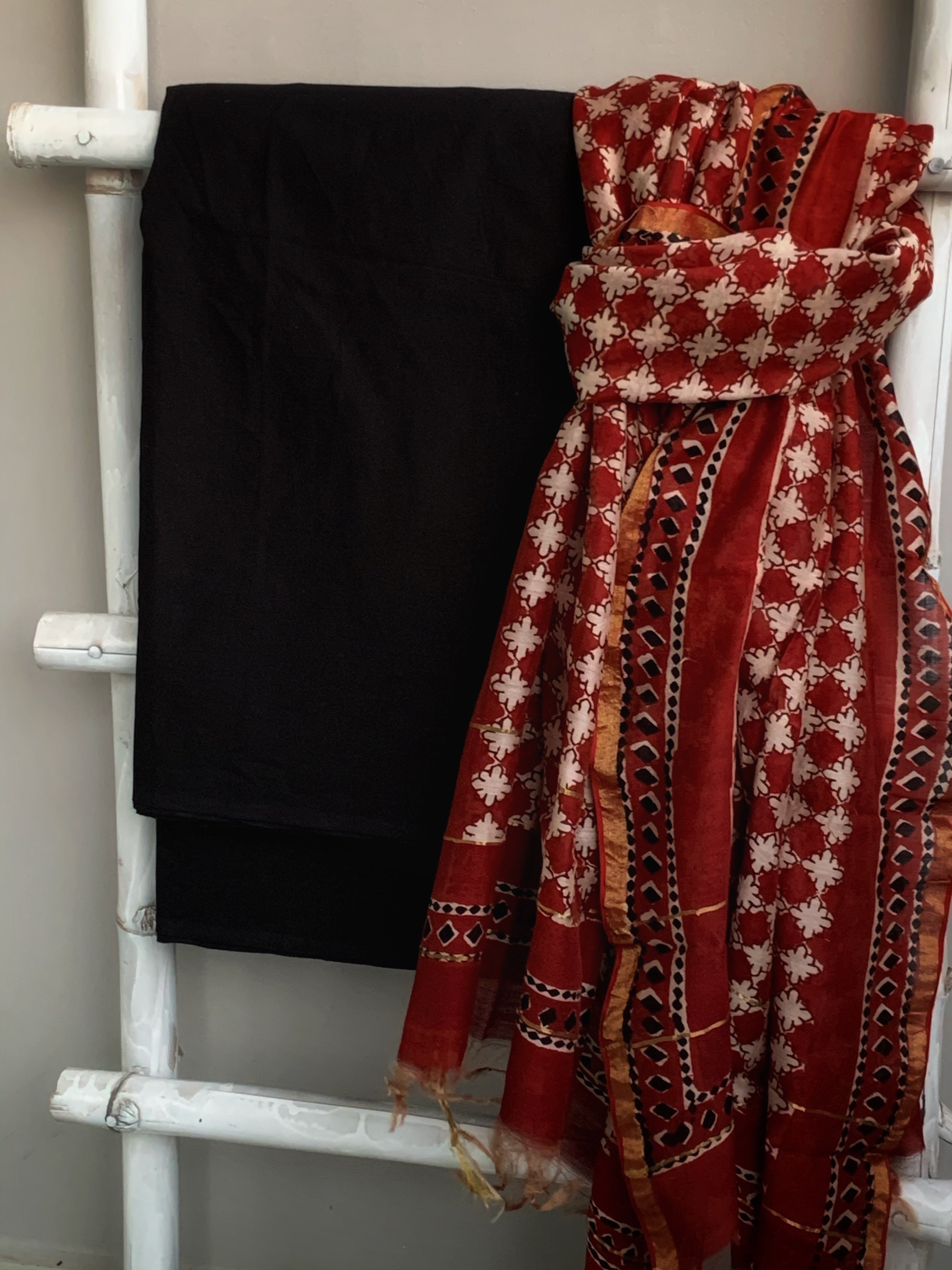 Handcrafted Cotton Chanderi Suit