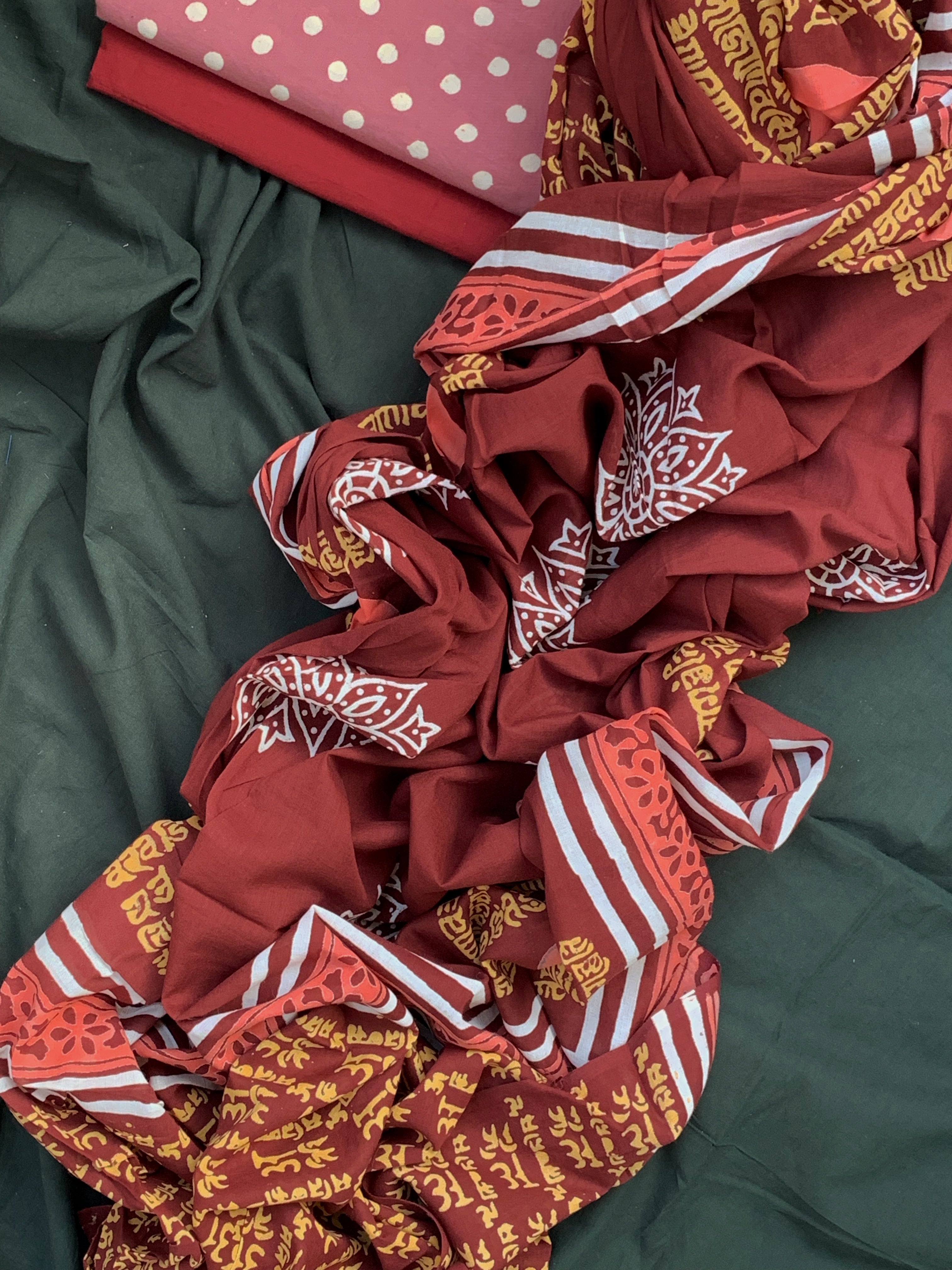 Handcrafted Cotton Kurta Dupatta set