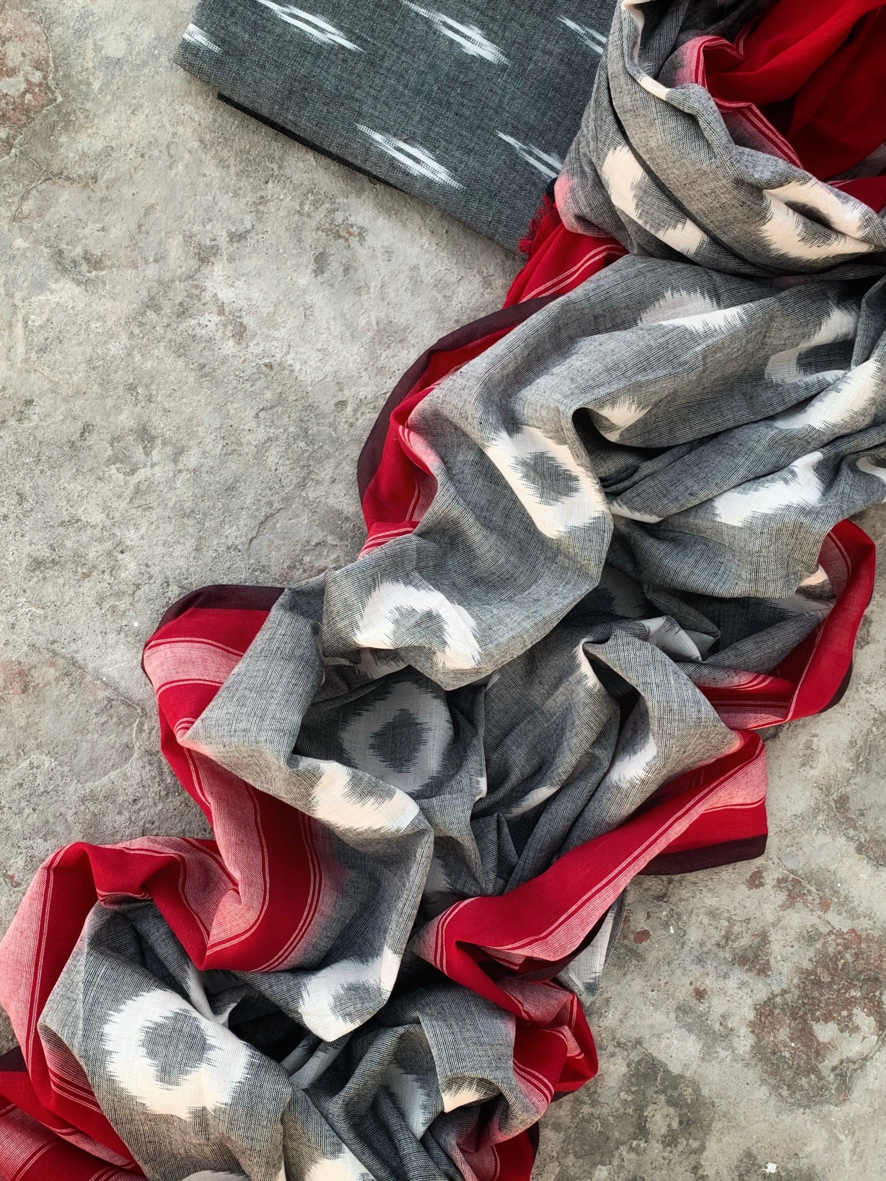 Handwoven Ikat Kurta  Dupatta set